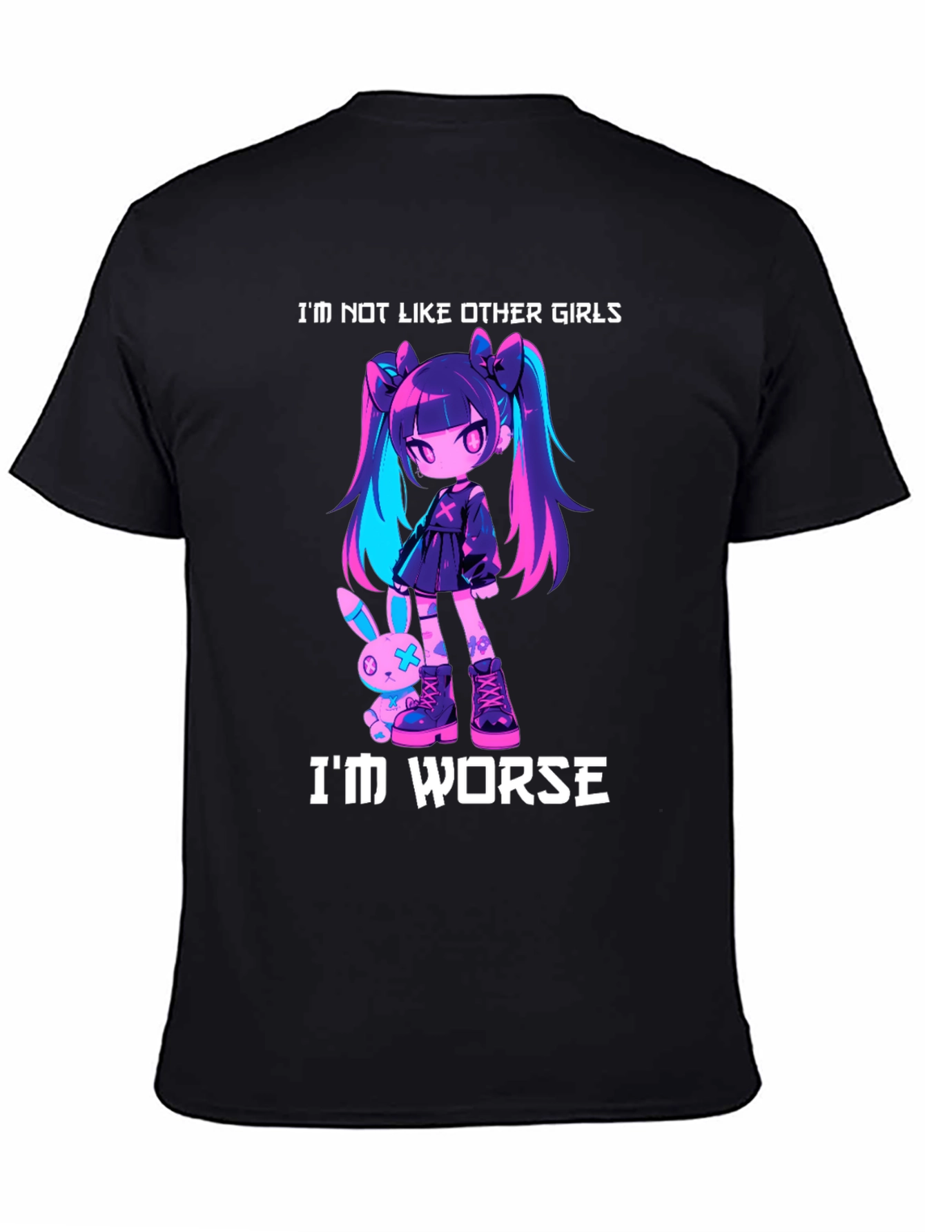 Edgy Anime Girl T-Shirt - Im Not Like Other Girls
