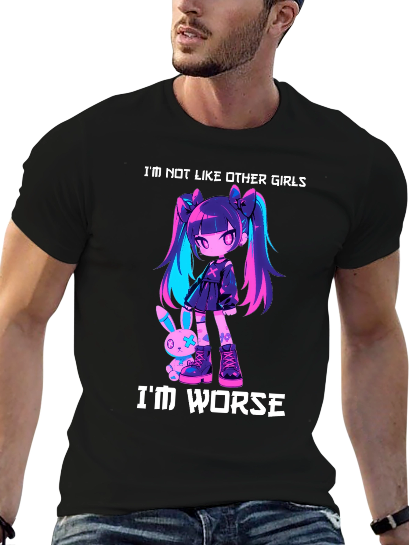 Edgy Anime Girl T-Shirt - Im Not Like Other Girls