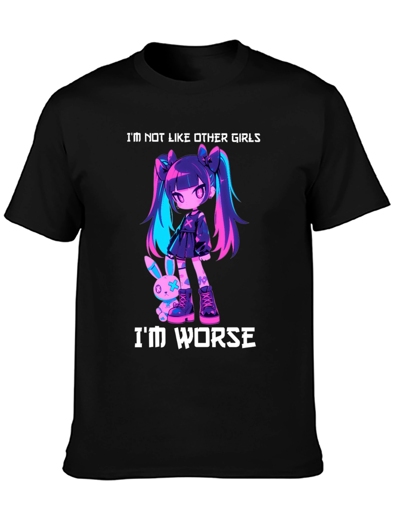 Edgy Anime Girl T-Shirt - Im Not Like Other Girls