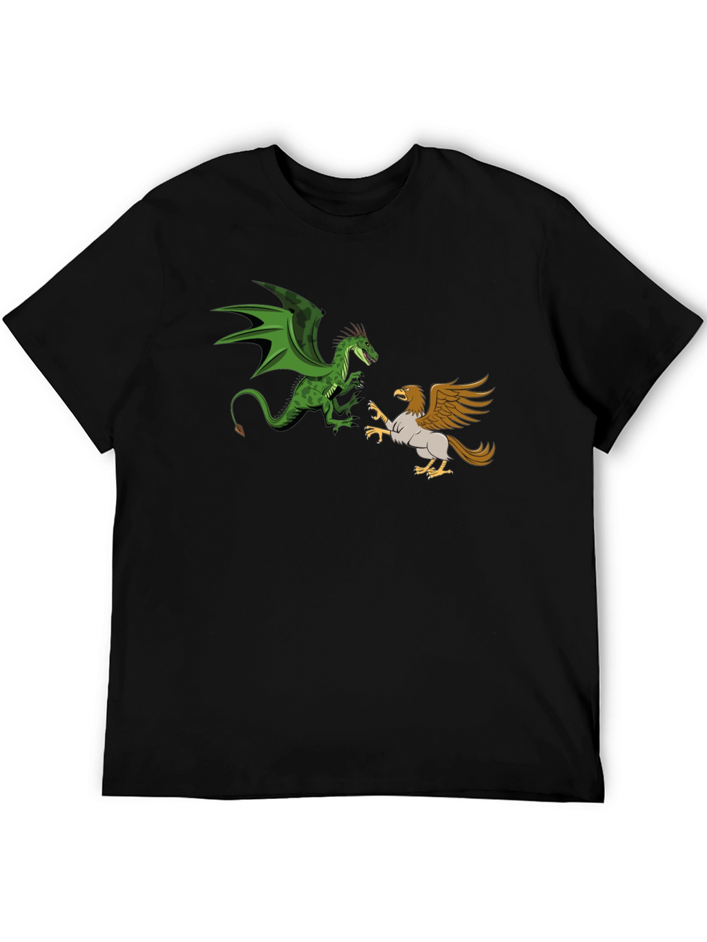 Dragon vs. Griffin Graphic Tee - Fantasy Creature Clash