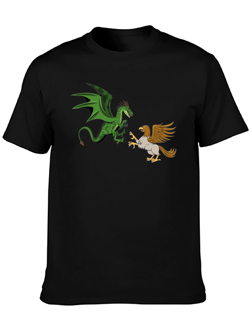 Dragon vs. Griffin Graphic Tee - Fantasy Creature Clash