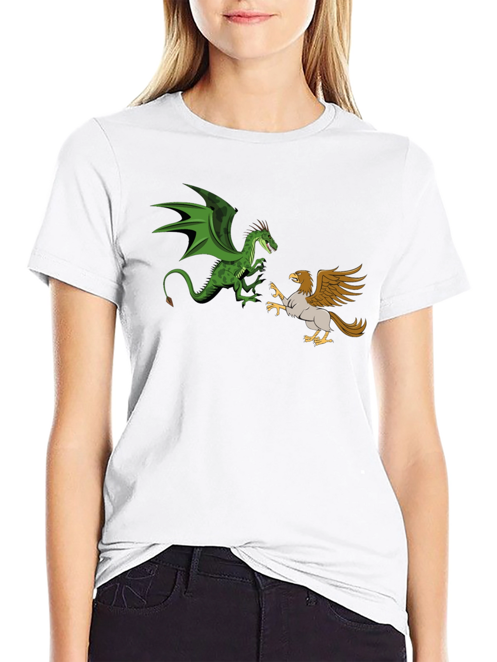 Dragon vs. Griffin Graphic Tee - Fantasy Creature Clash