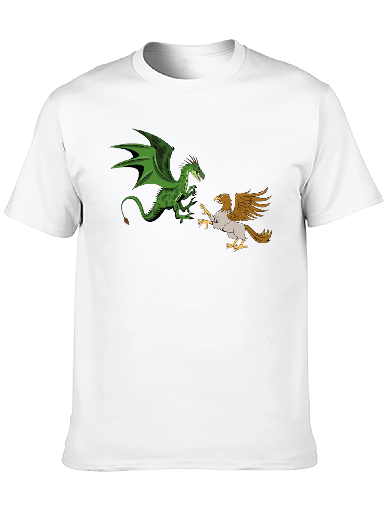 Dragon vs. Griffin Graphic Tee - Fantasy Creature Clash