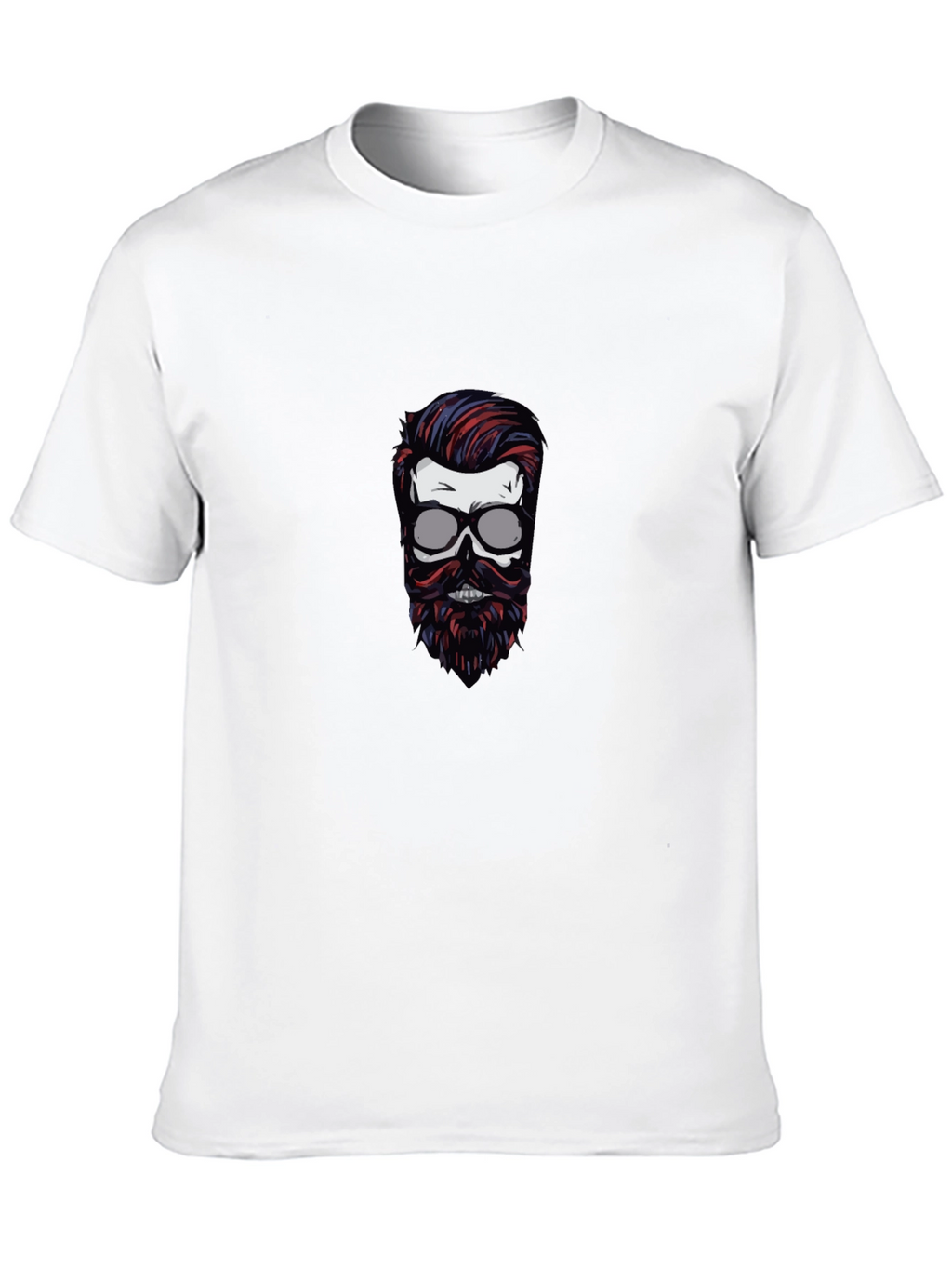 Skull with Beard Graphic T-Shirt - Black