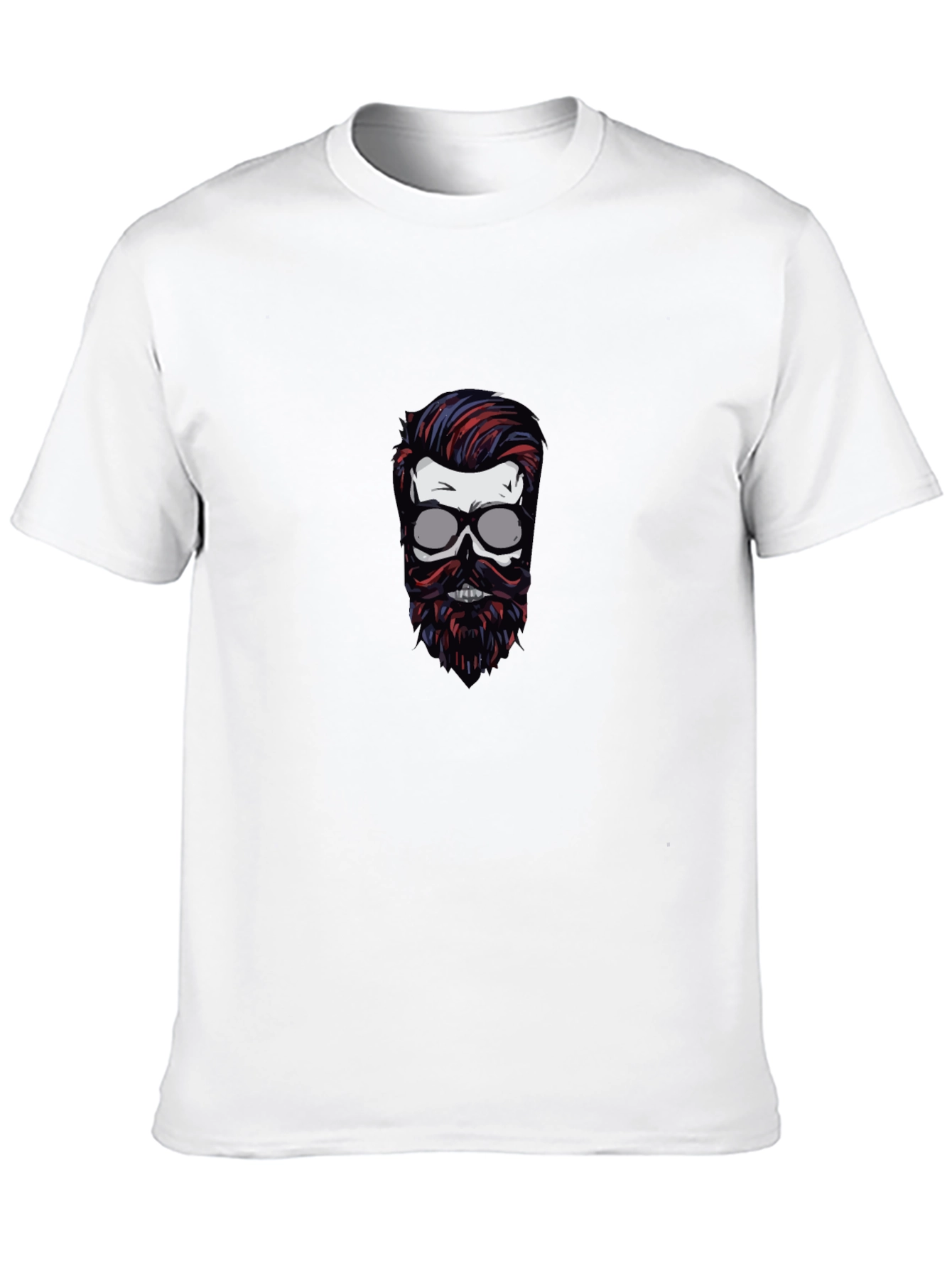 Skull with Beard Graphic T-Shirt - Black