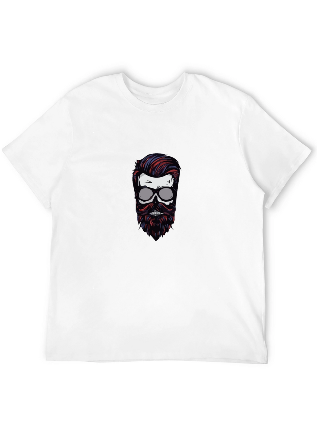 Skull with Beard Graphic T-Shirt - Black