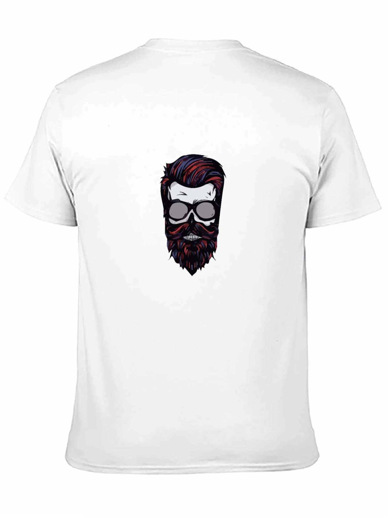 Skull with Beard Graphic T-Shirt - Black