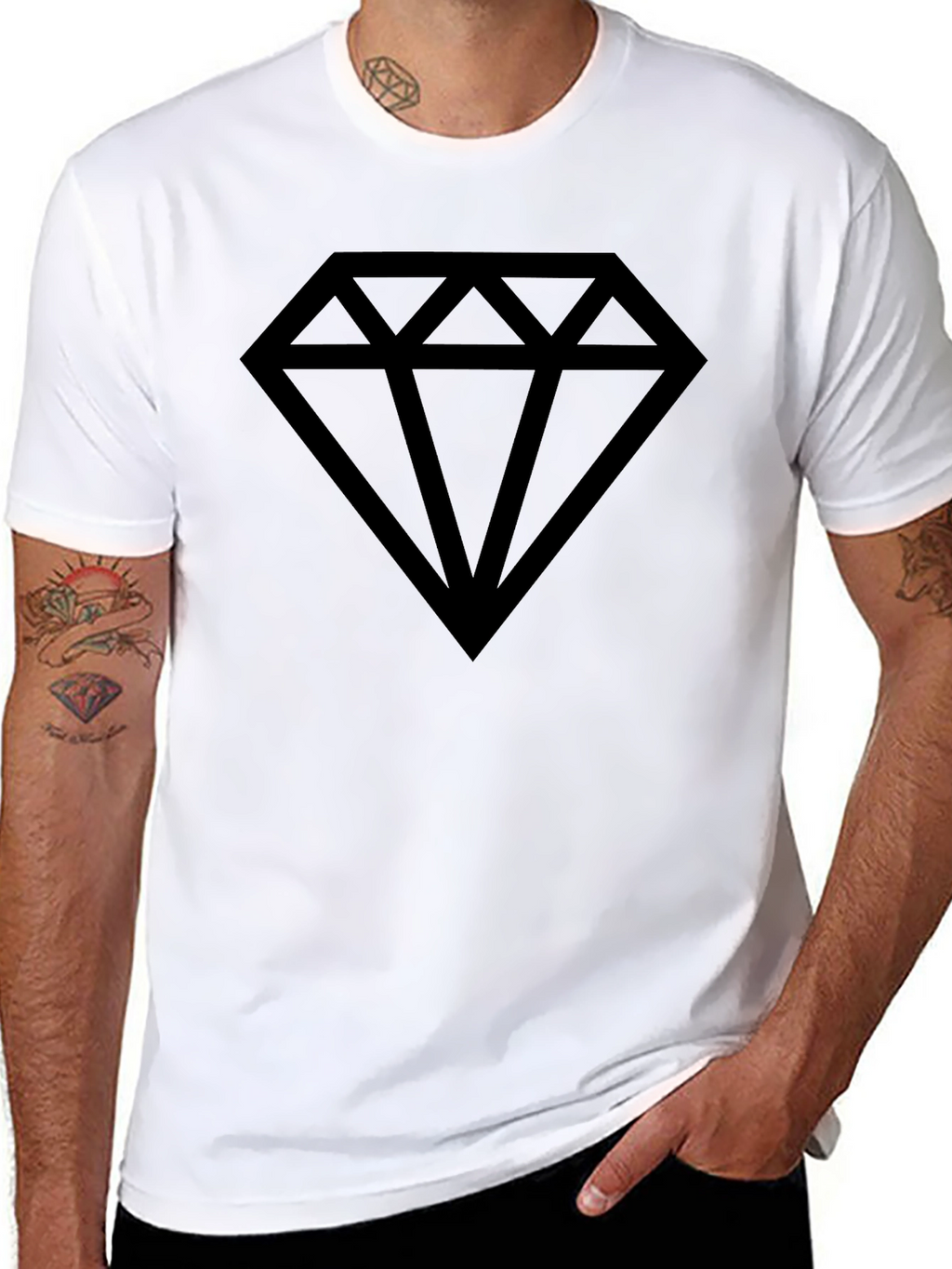 Diamond Graphic T-Shirt - Mens Black Tee