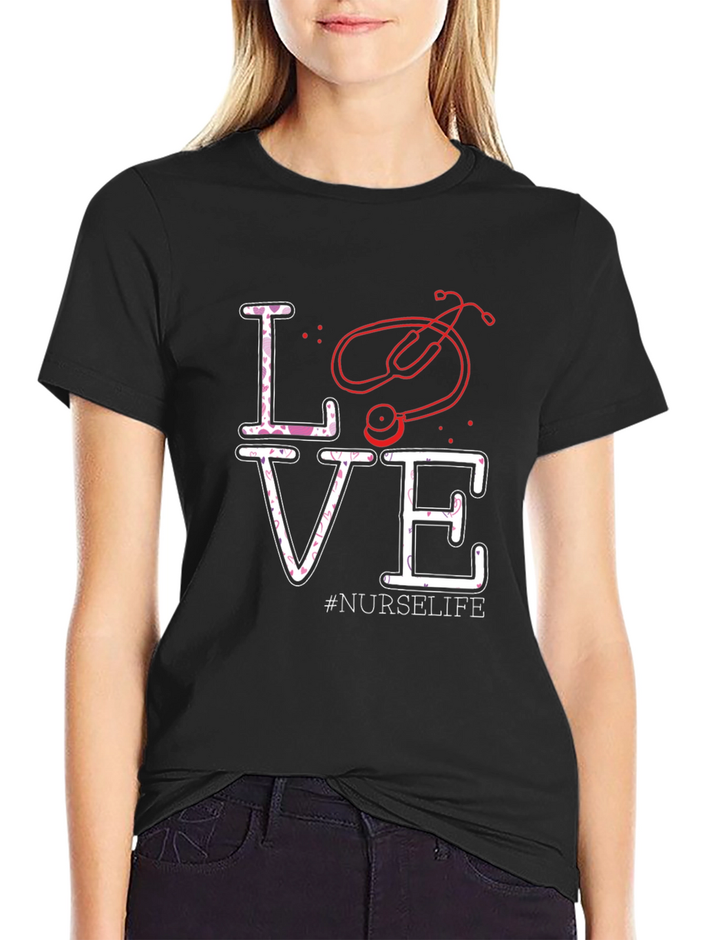 Nurse Life Love Stethoscope Graphic Tee