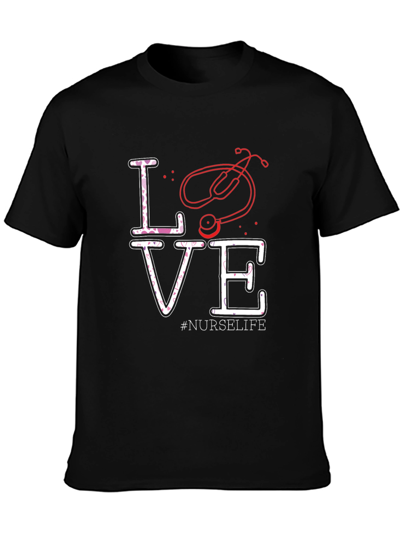 Nurse Life Love Stethoscope Graphic Tee