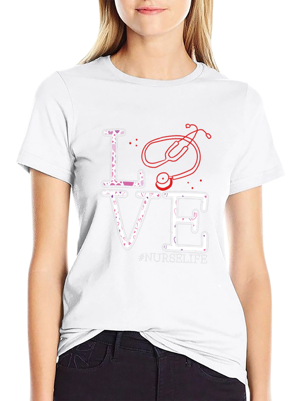 Nurse Life Love Stethoscope Graphic Tee