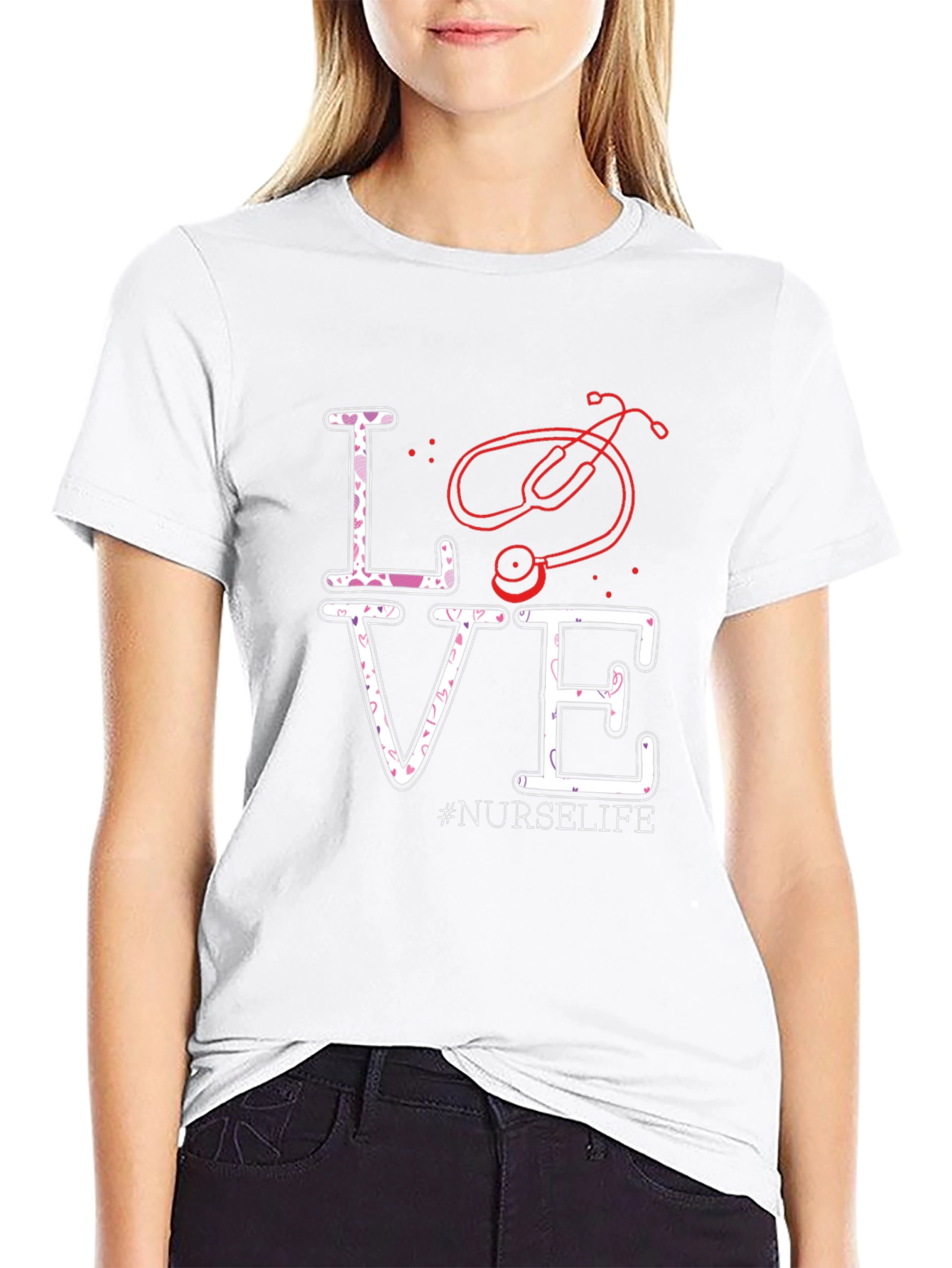 Nurse Life Love Stethoscope Graphic Tee