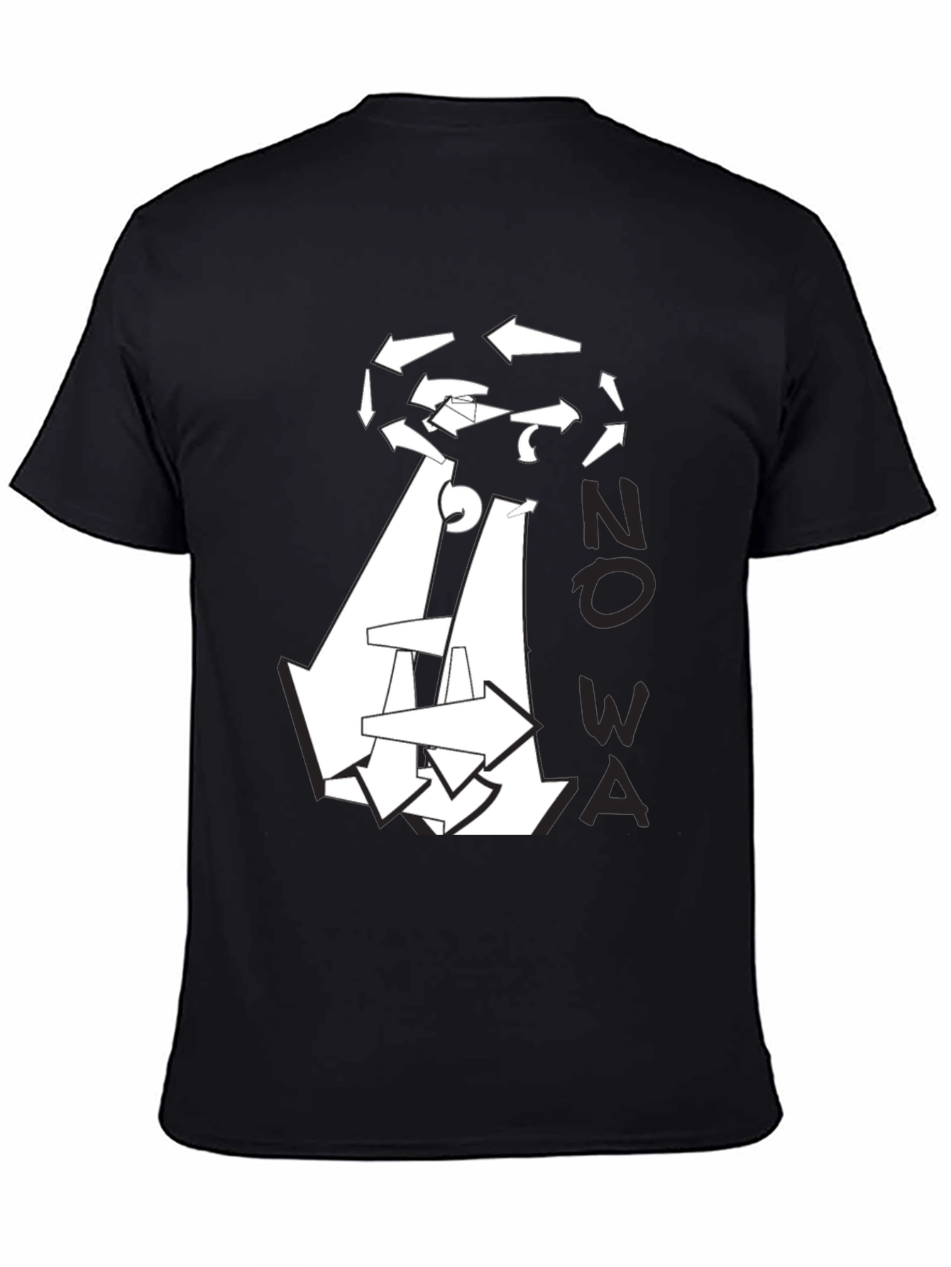 Abstract Arrow Graphic Black T-Shirt