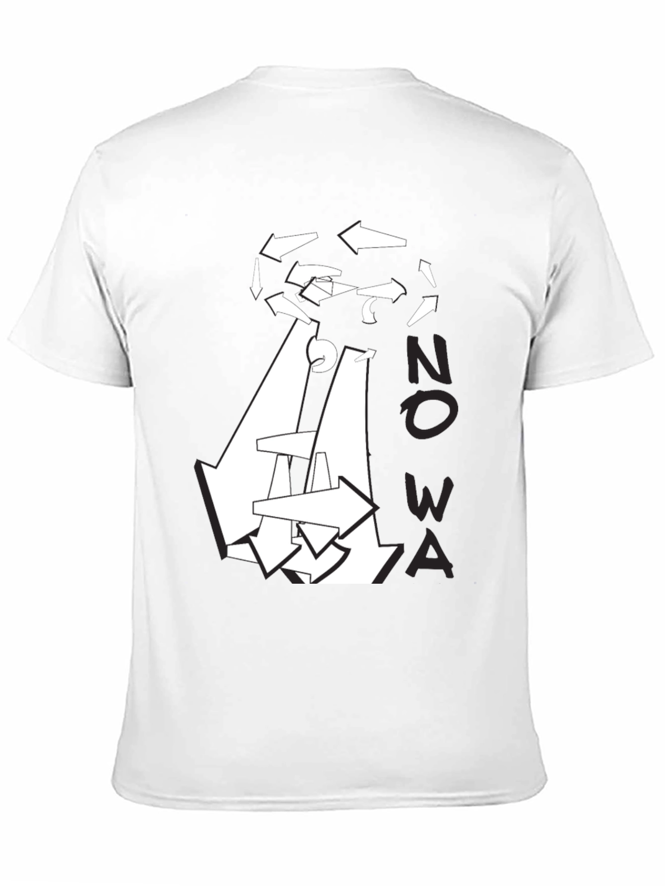 Abstract Arrow Graphic Black T-Shirt