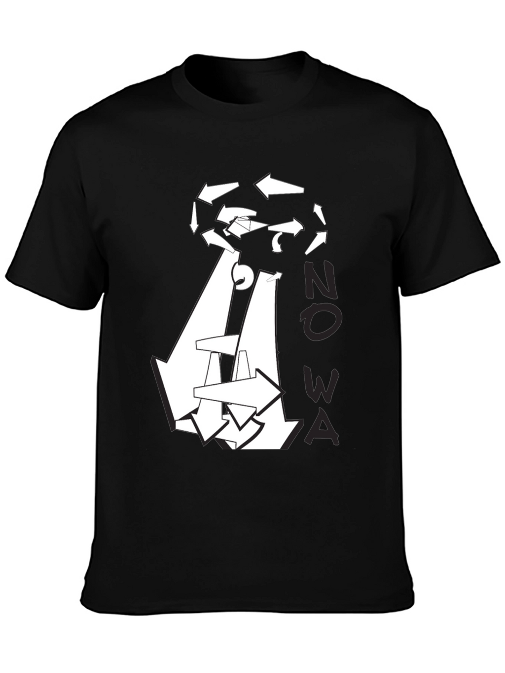 Abstract Arrow Graphic Black T-Shirt