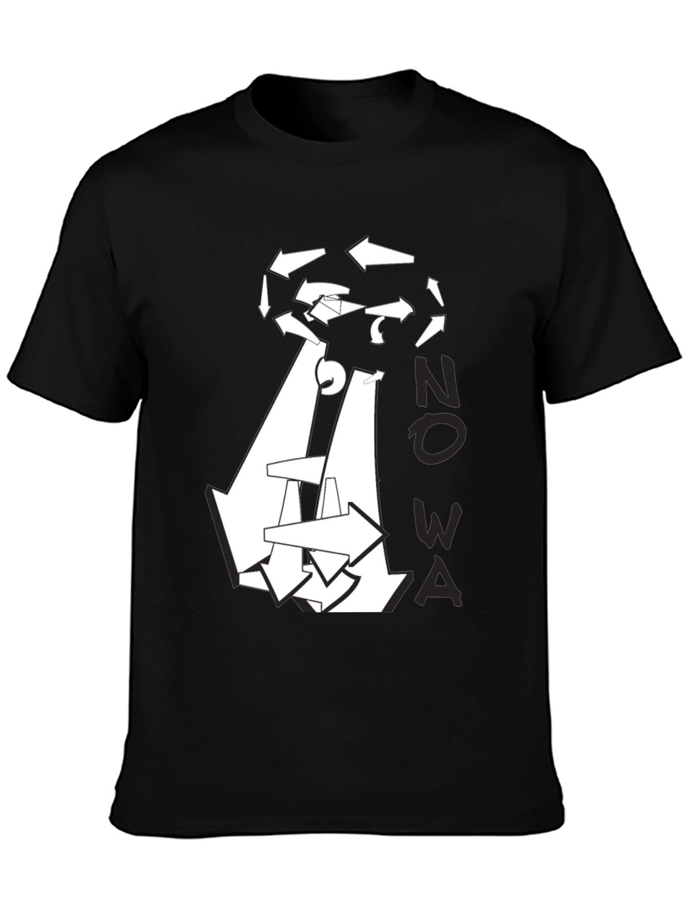 Abstract Arrow Graphic Black T-Shirt