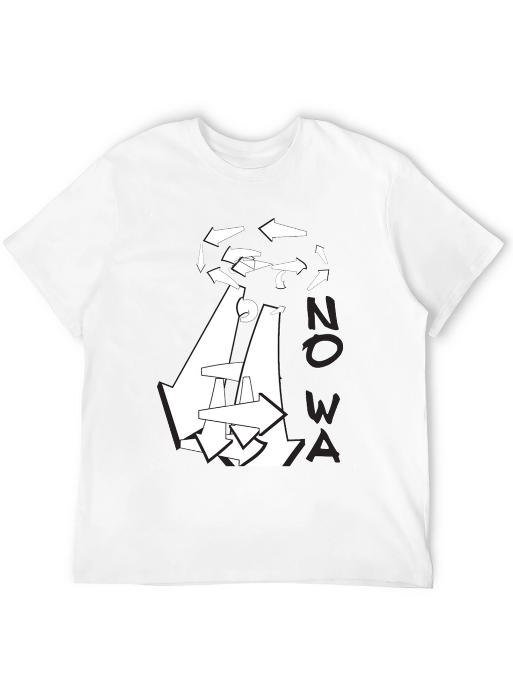 Abstract Arrow Graphic Black T-Shirt