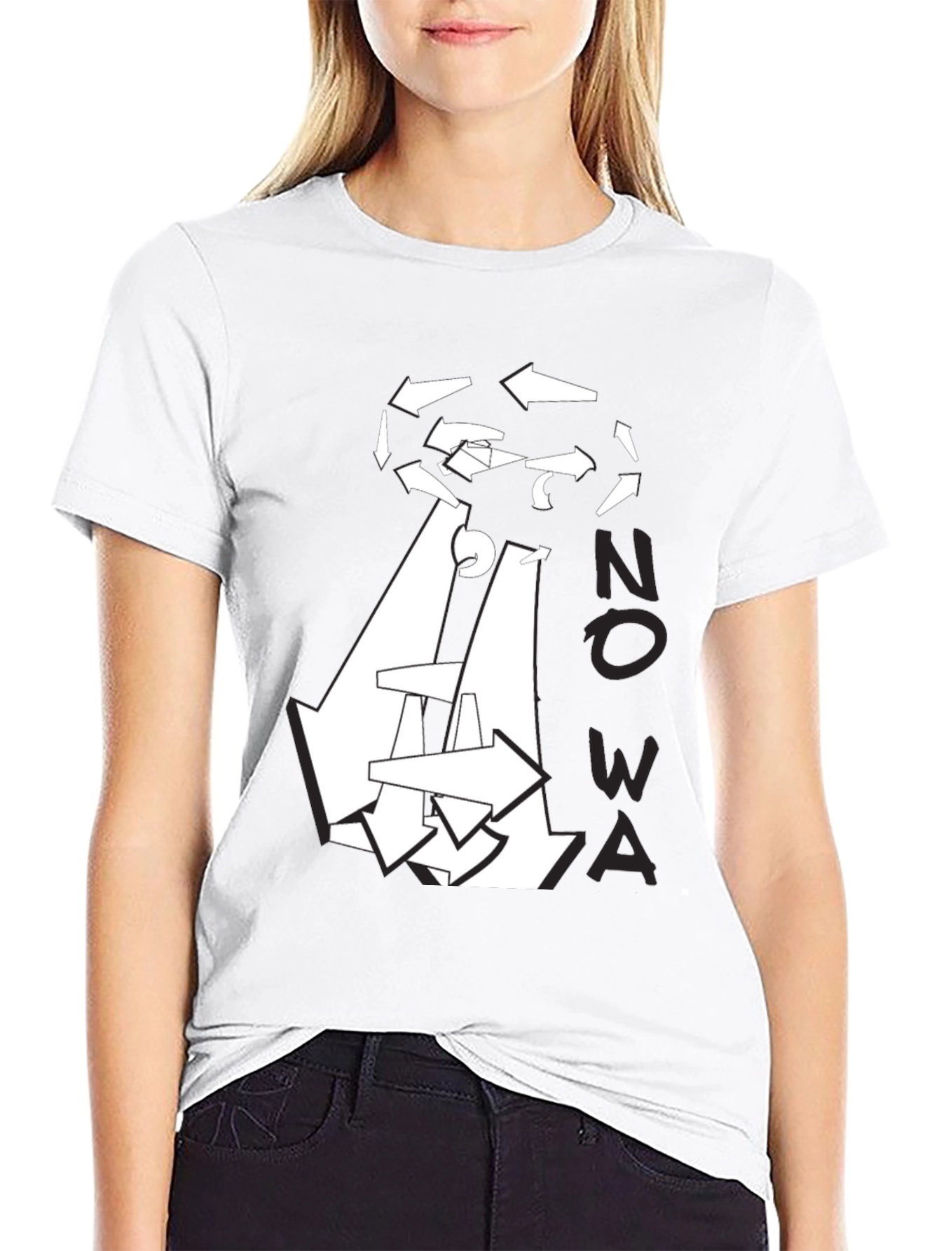 Abstract Arrow Graphic Black T-Shirt