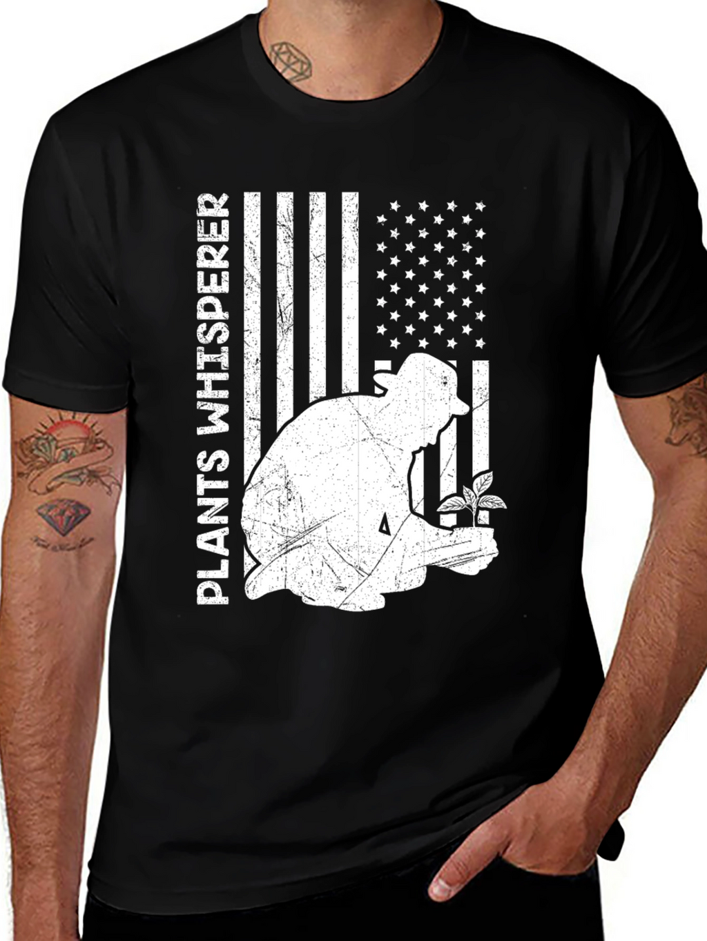 Plants Whisperer USA Flag Graphic Tee