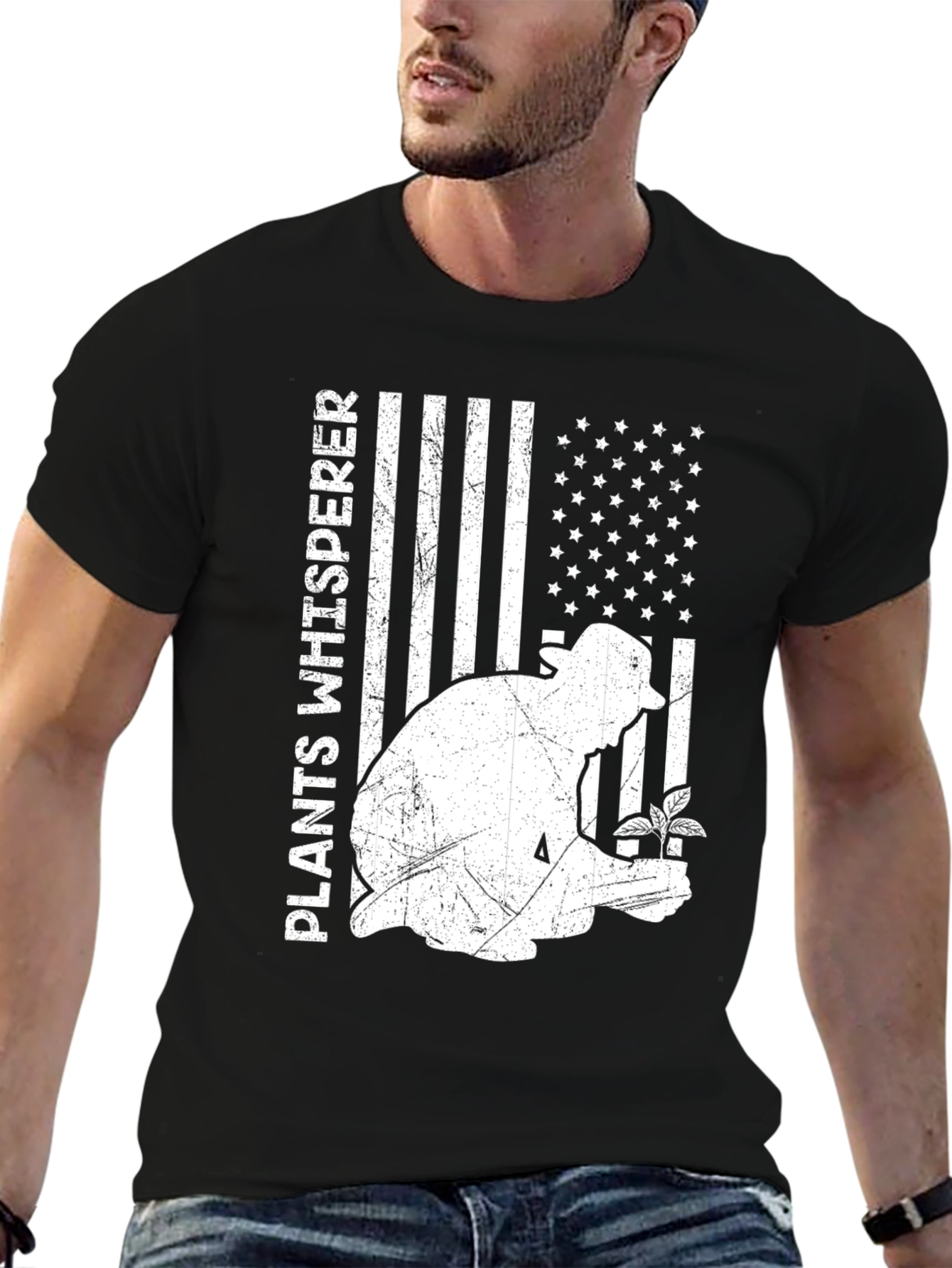 Plants Whisperer USA Flag Graphic Tee