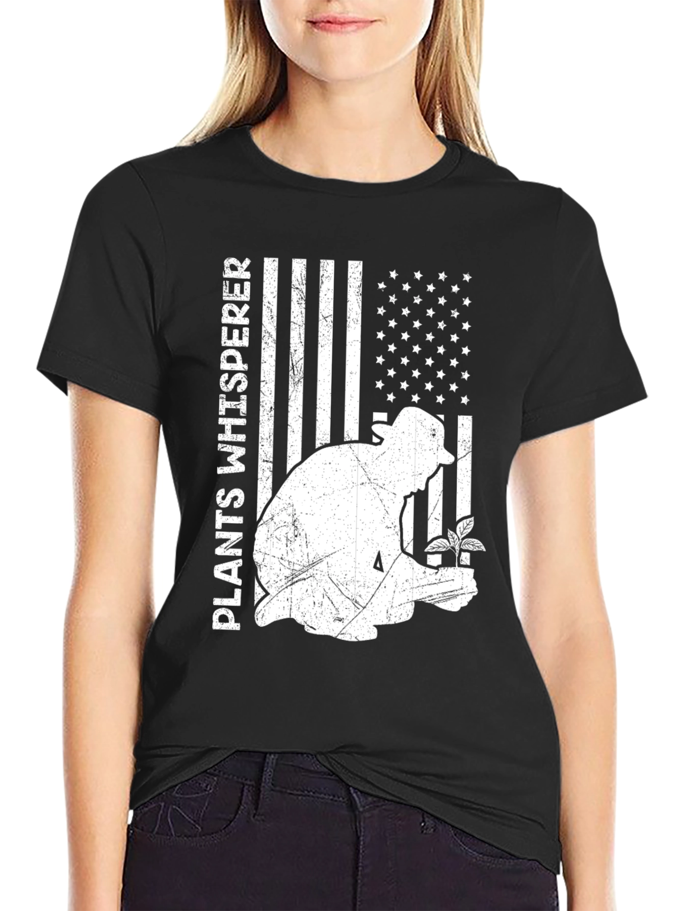 Plants Whisperer USA Flag Graphic Tee