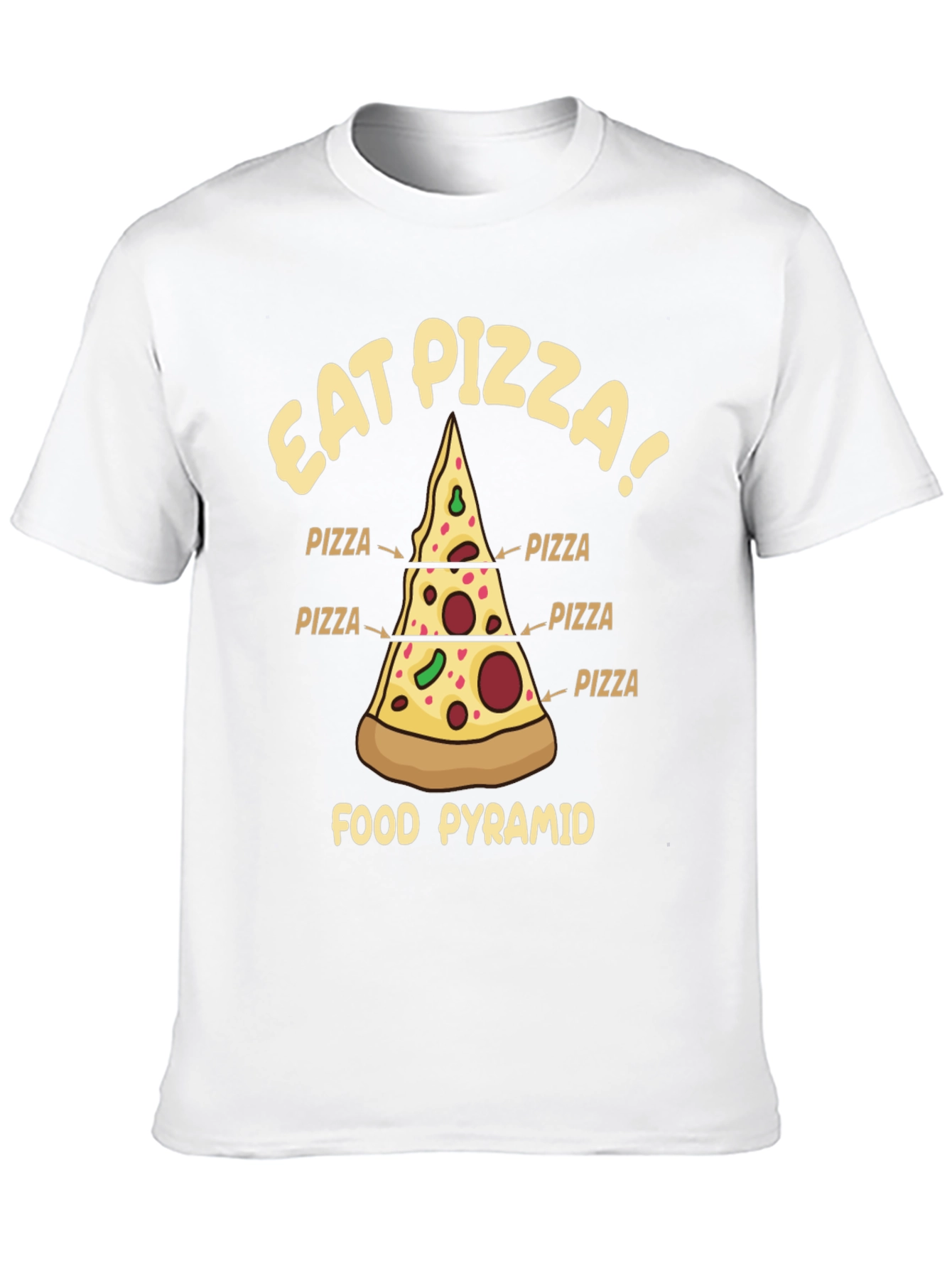 Eat Pizza Food Pyramid T-Shirt - Novelty Graphic Tee