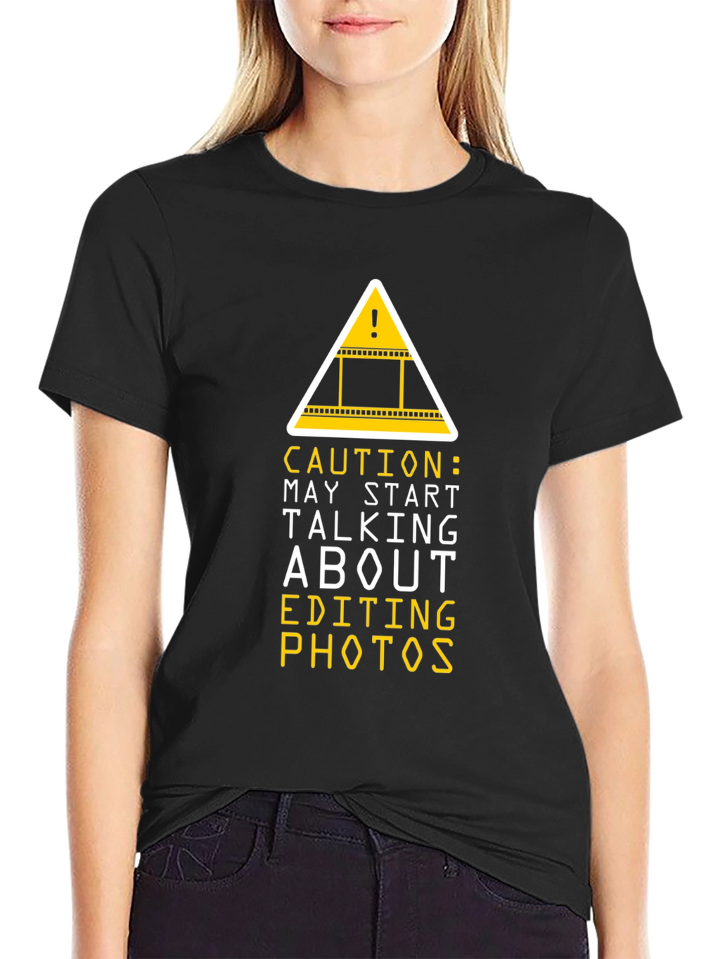 Caution Editing Photos Graphic Tee