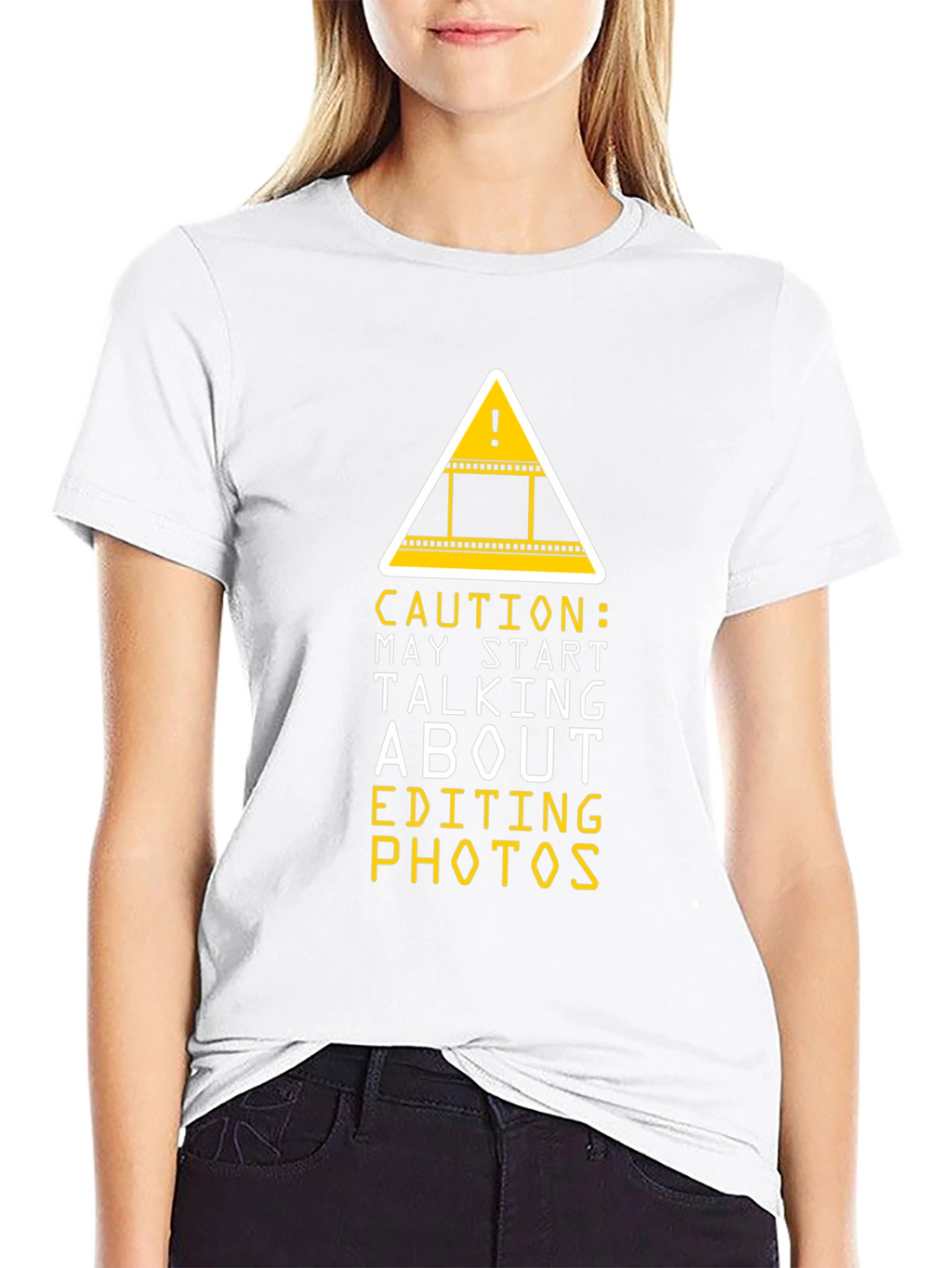 Caution Editing Photos Graphic Tee