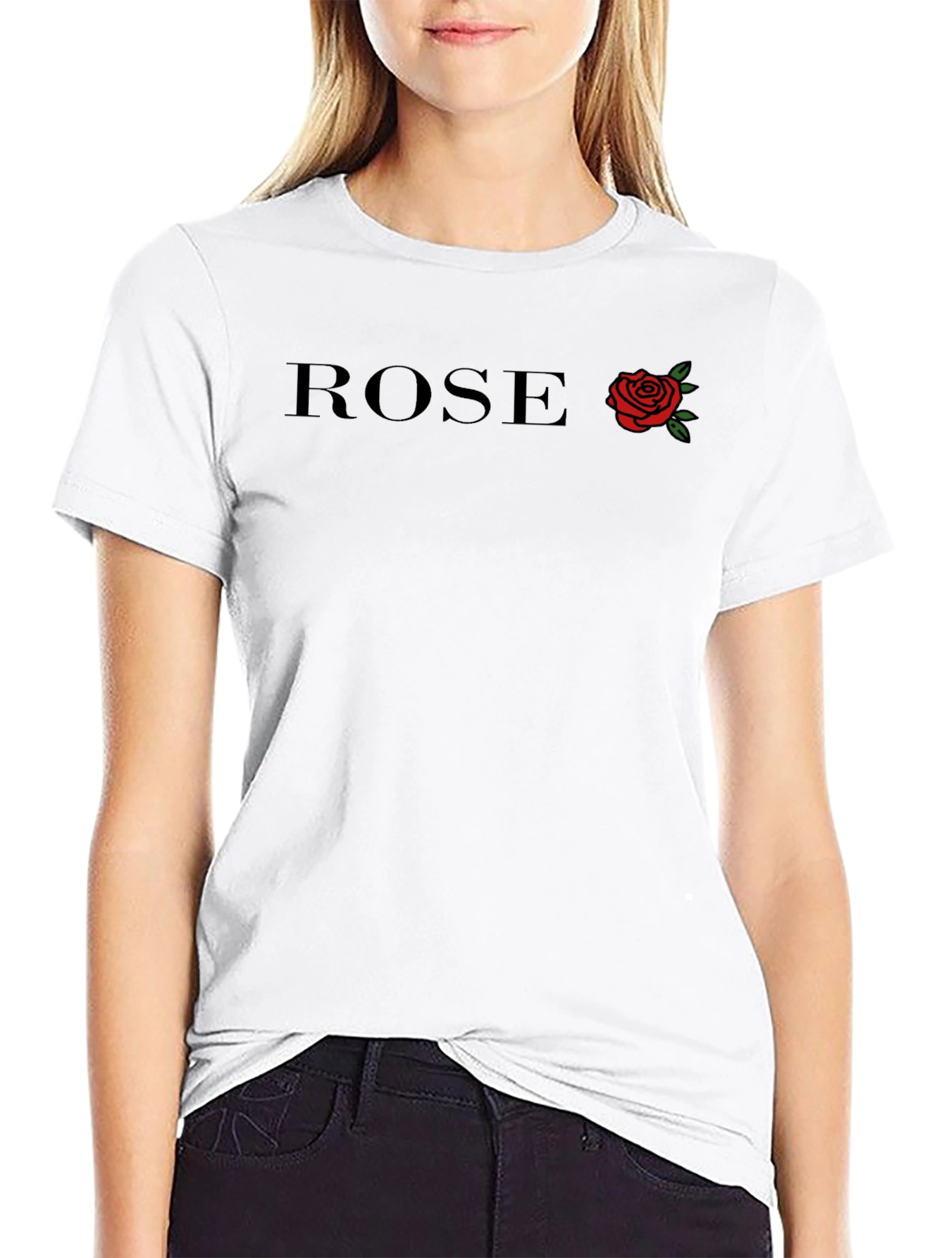 ROSE Graphic Print Black T-Shirt for Men