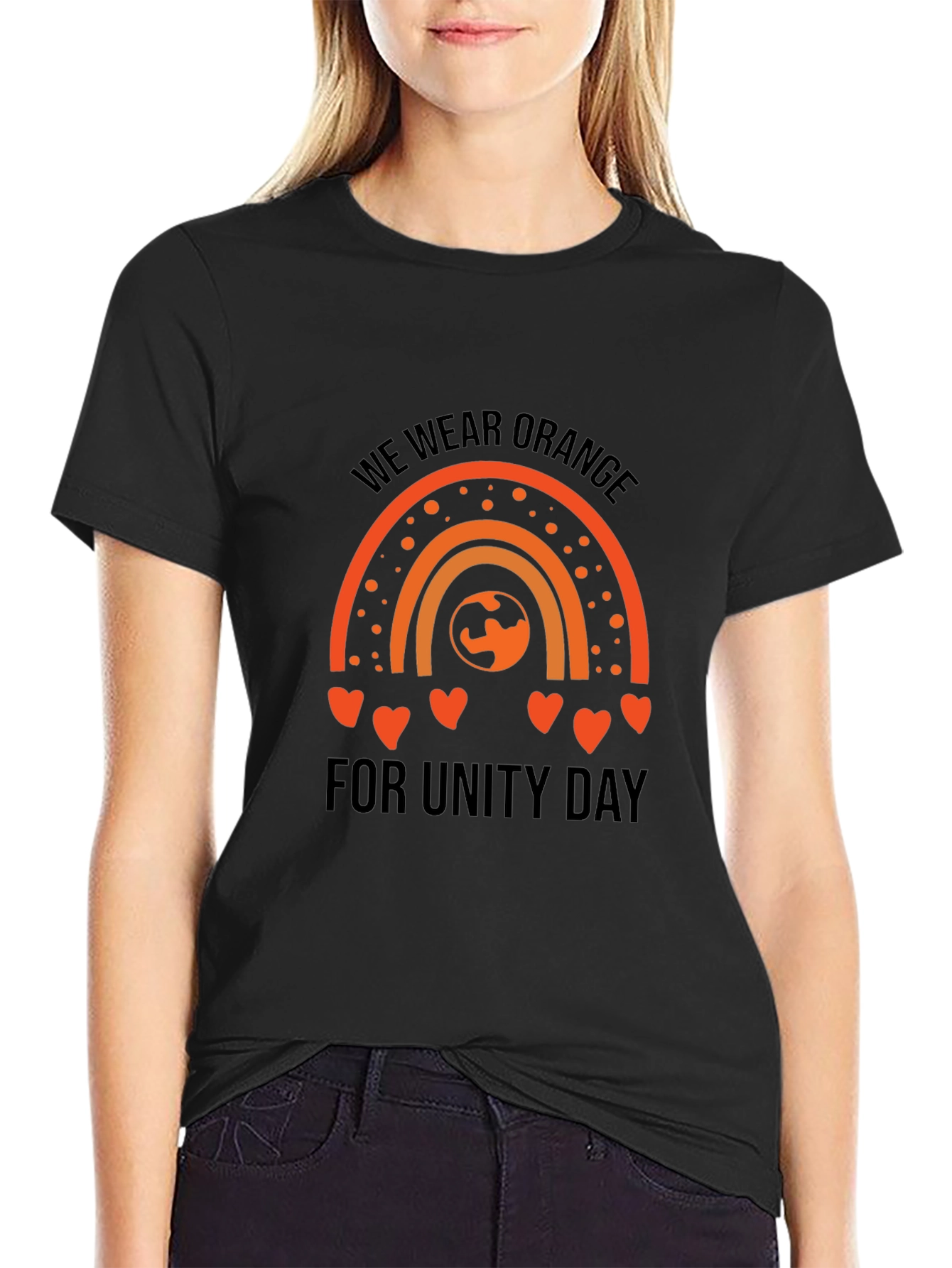 Unity Day Orange Rainbow Graphic Tee