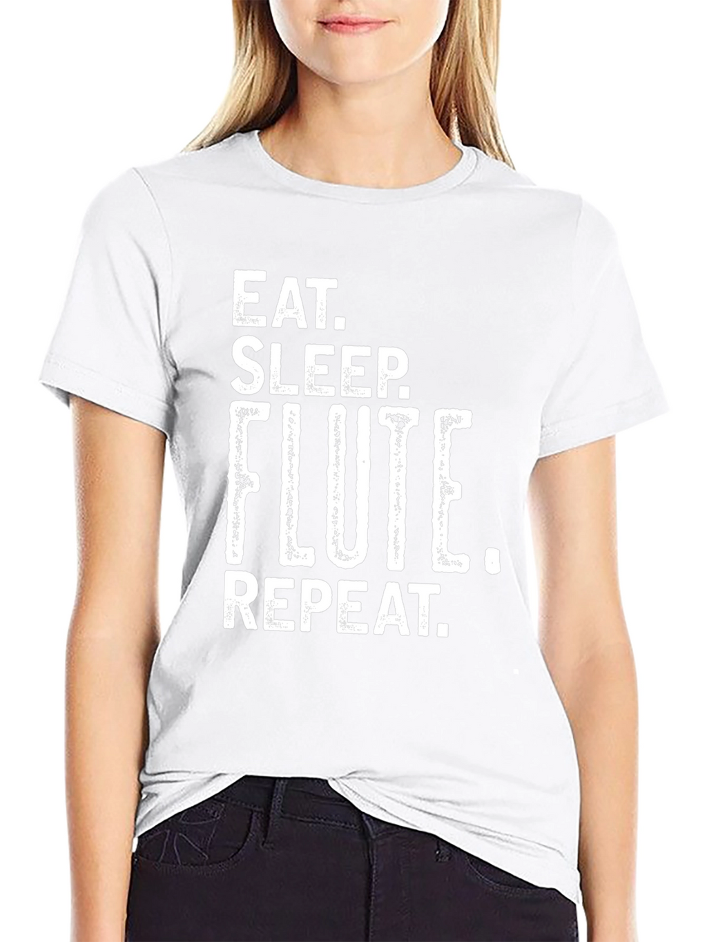 Eat Sleep Flute Repeat Graphic Tee