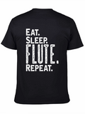 Eat Sleep Flute Repeat Graphic Tee