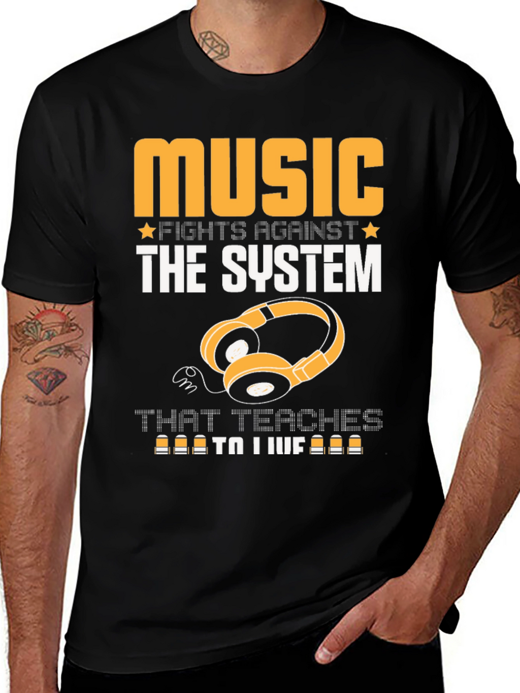 Music Fights Against the System Graphic T-Shirt