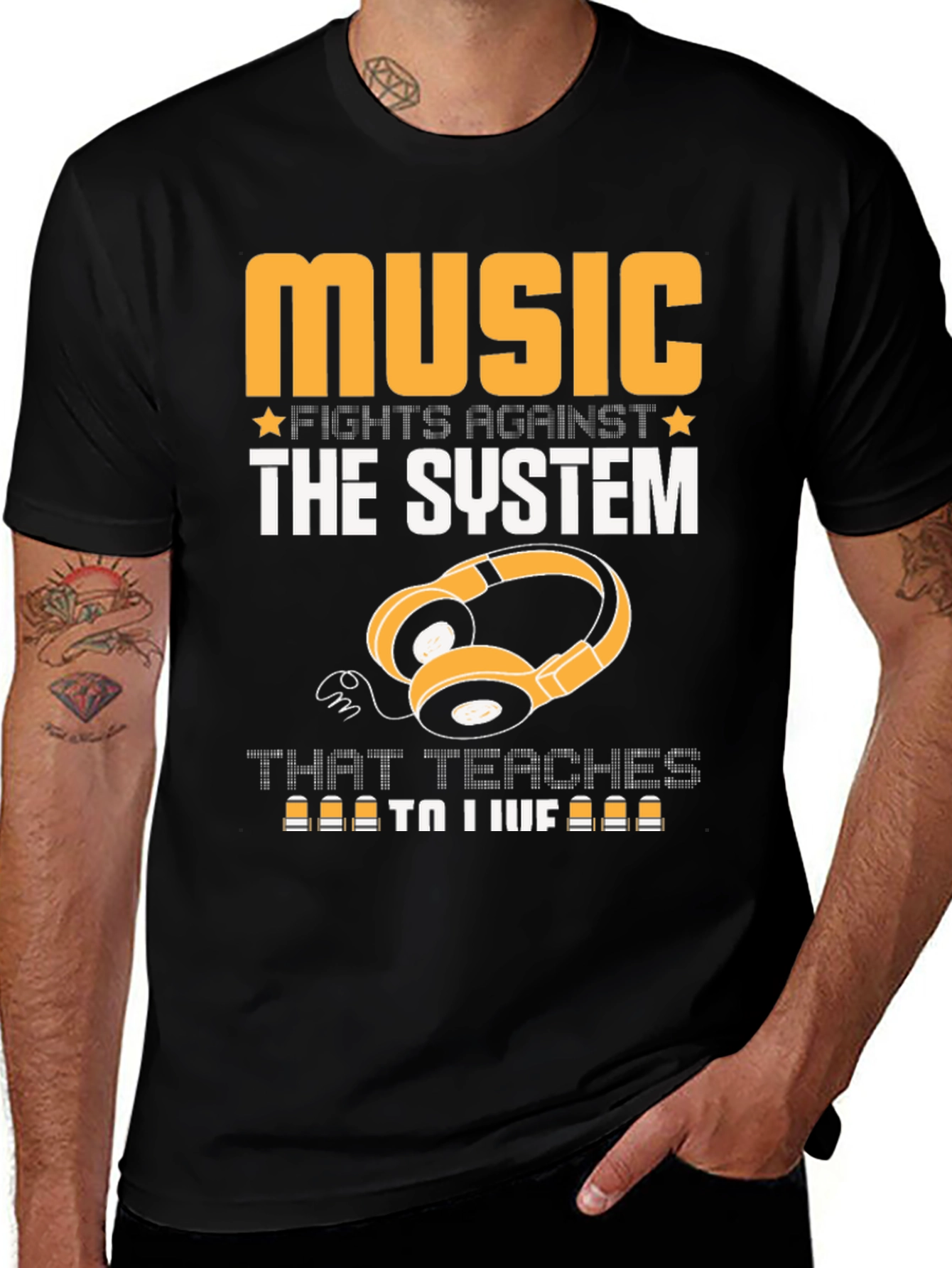 Music Fights Against the System Graphic T-Shirt
