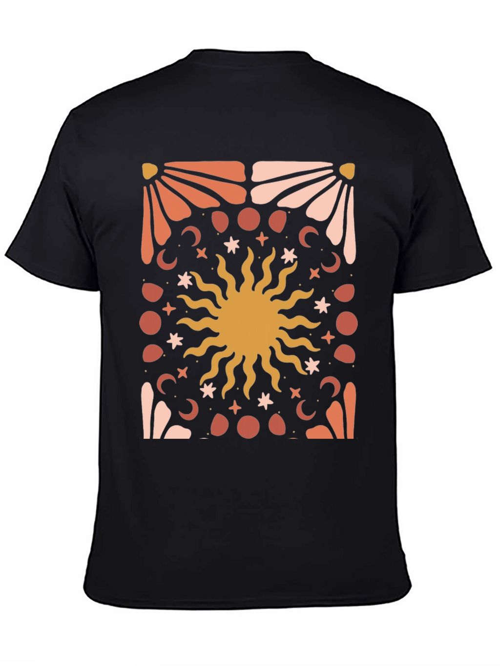 Celestial Sun Graphic Tee - Black Cotton Blend