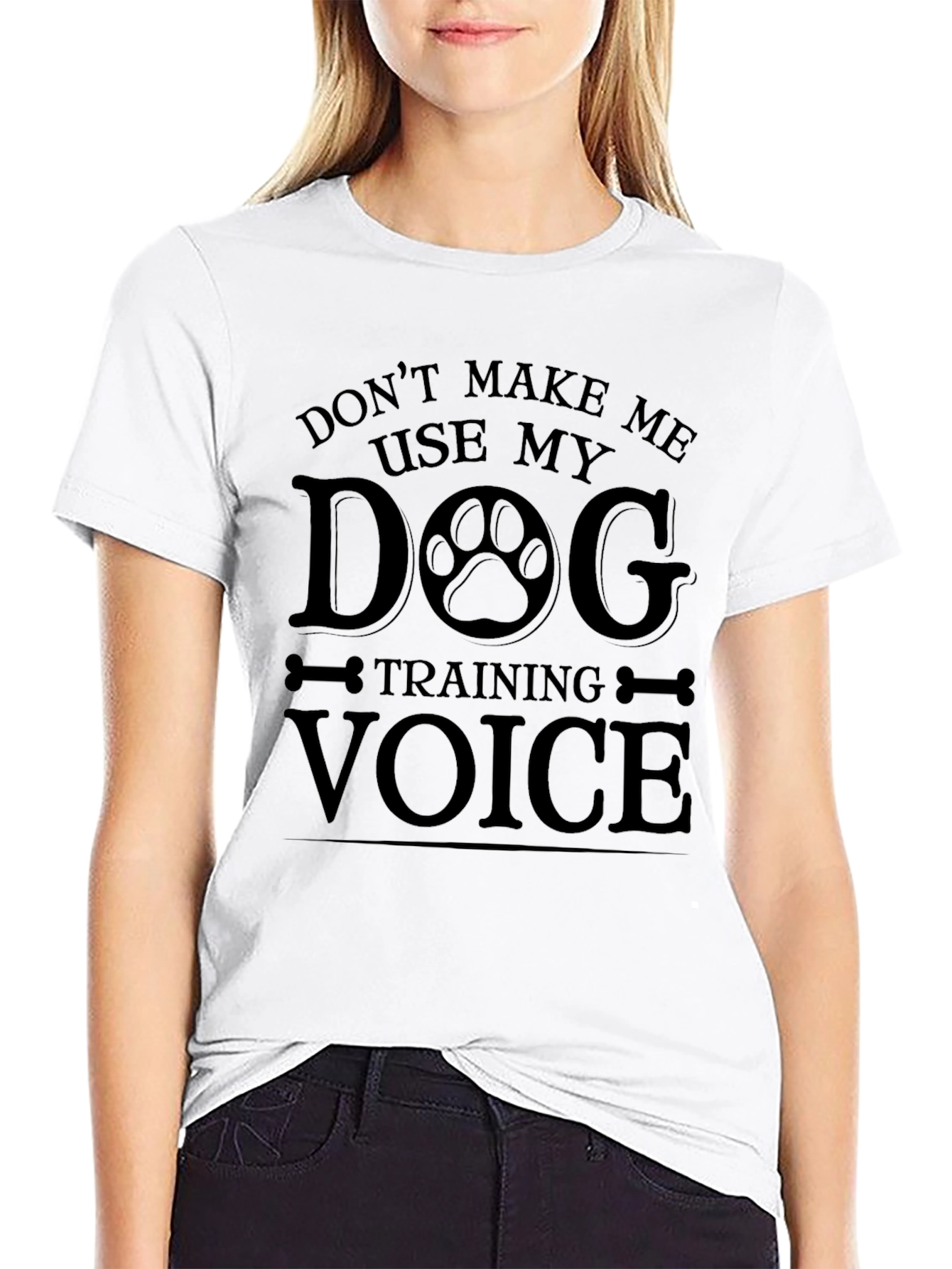 Dog Training Voice Black Graphic T-Shirt