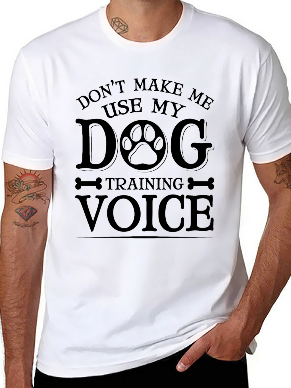 Dog Training Voice Black Graphic T-Shirt
