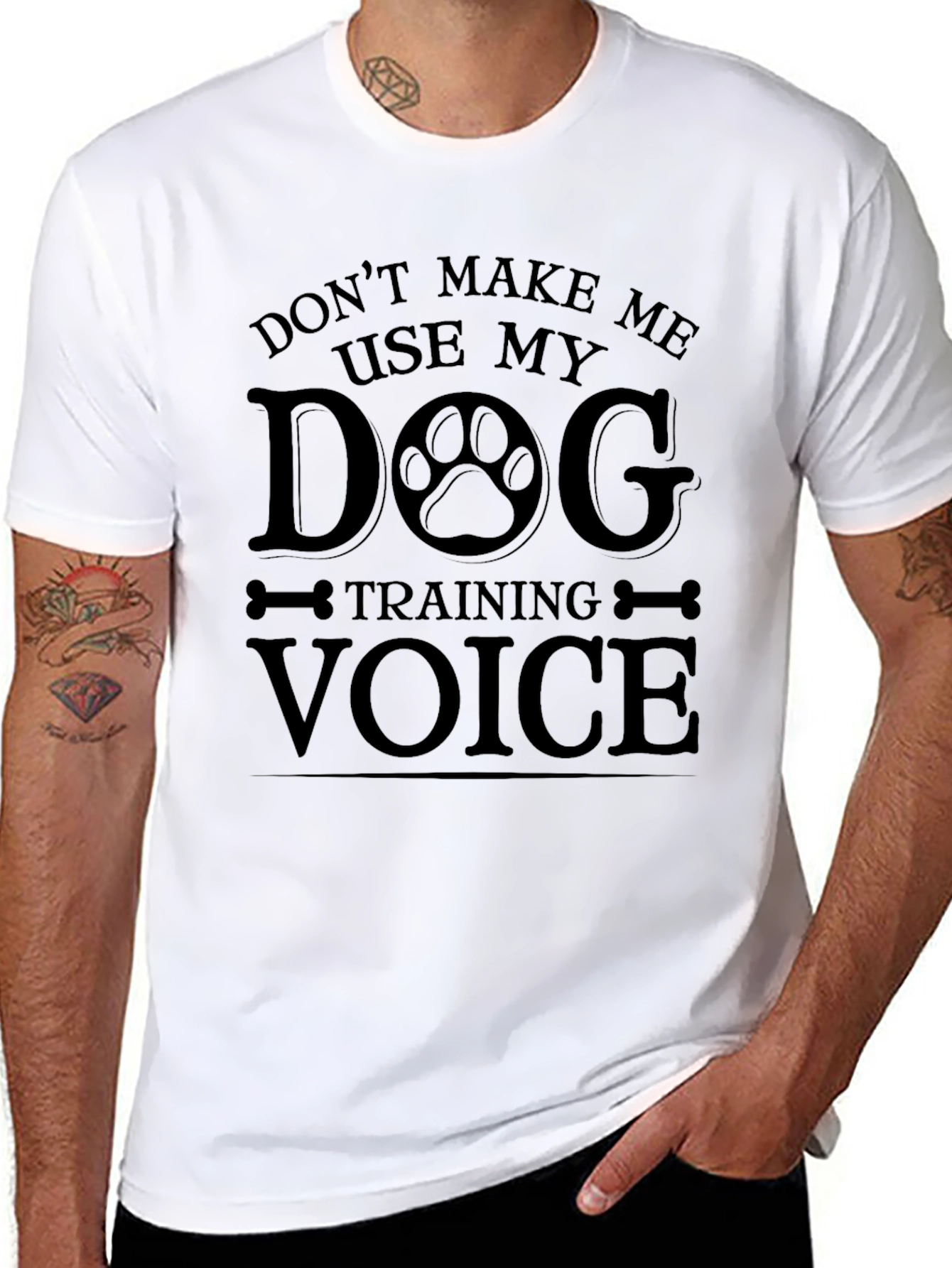 Dog Training Voice Black Graphic T-Shirt