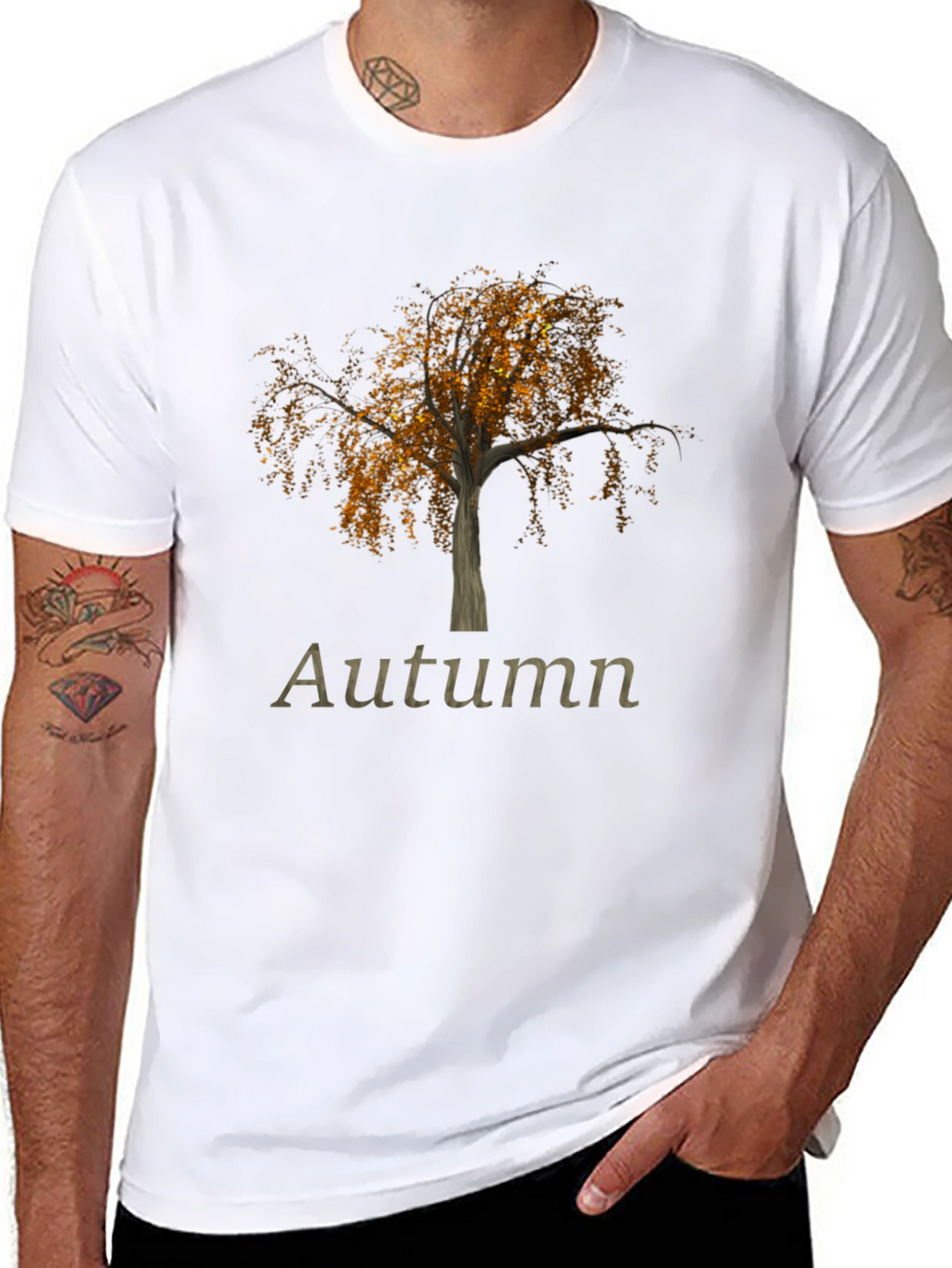 Autumn Tree Graphic Tee - Black