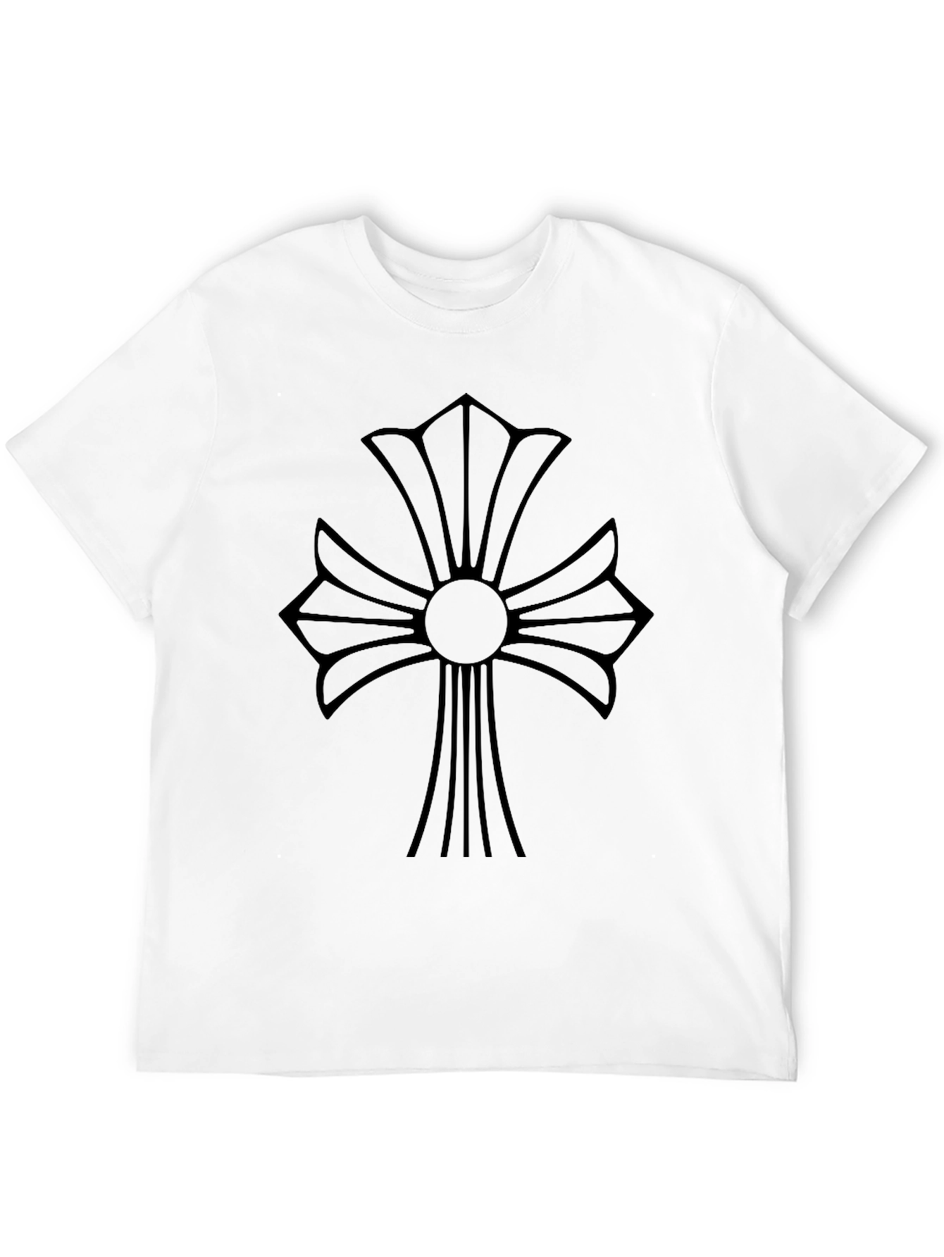 Black Tee with Cross Graphic