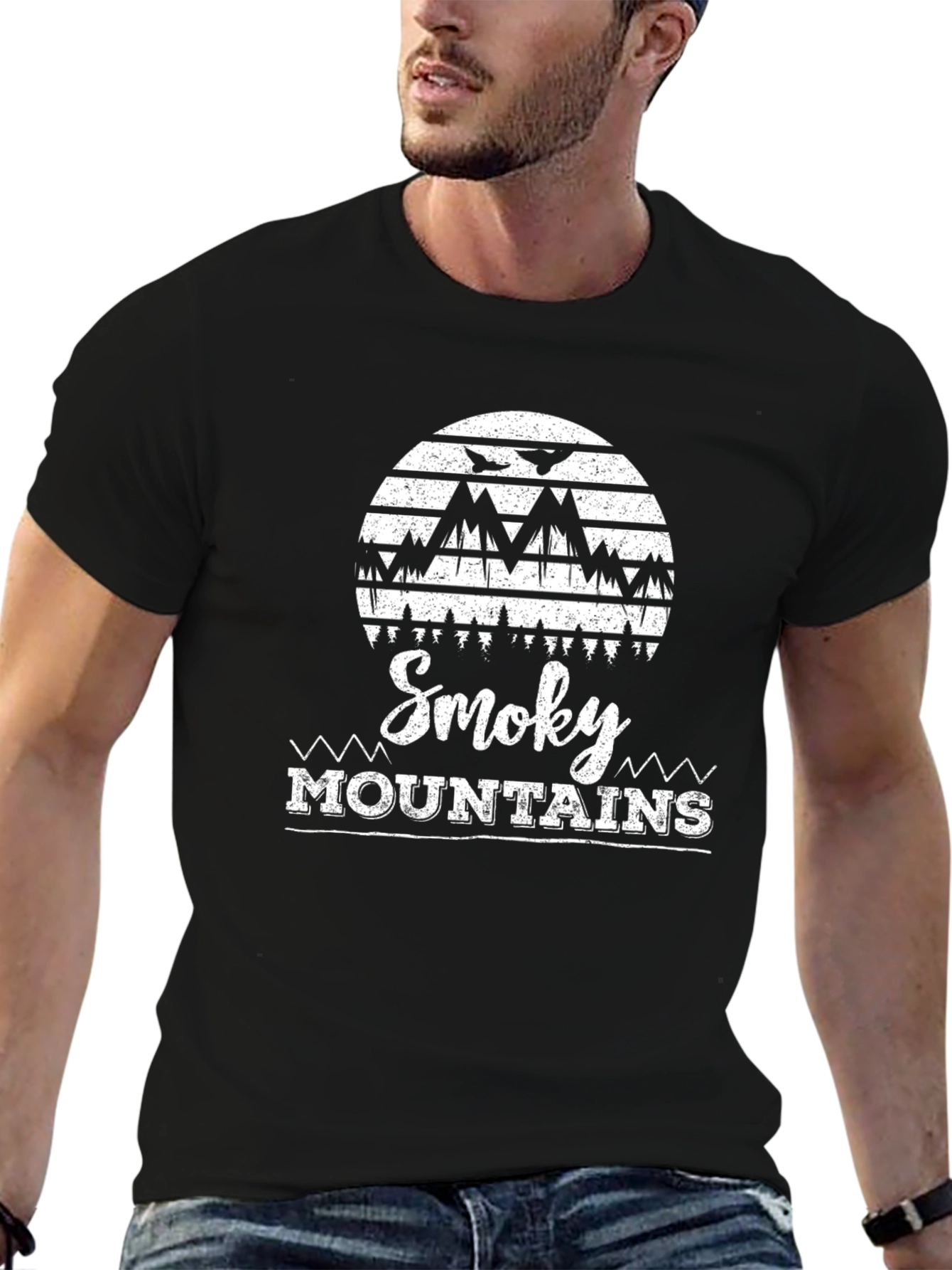 Smoky Mountains Graphic Tee - Unisex Black T-Shirt