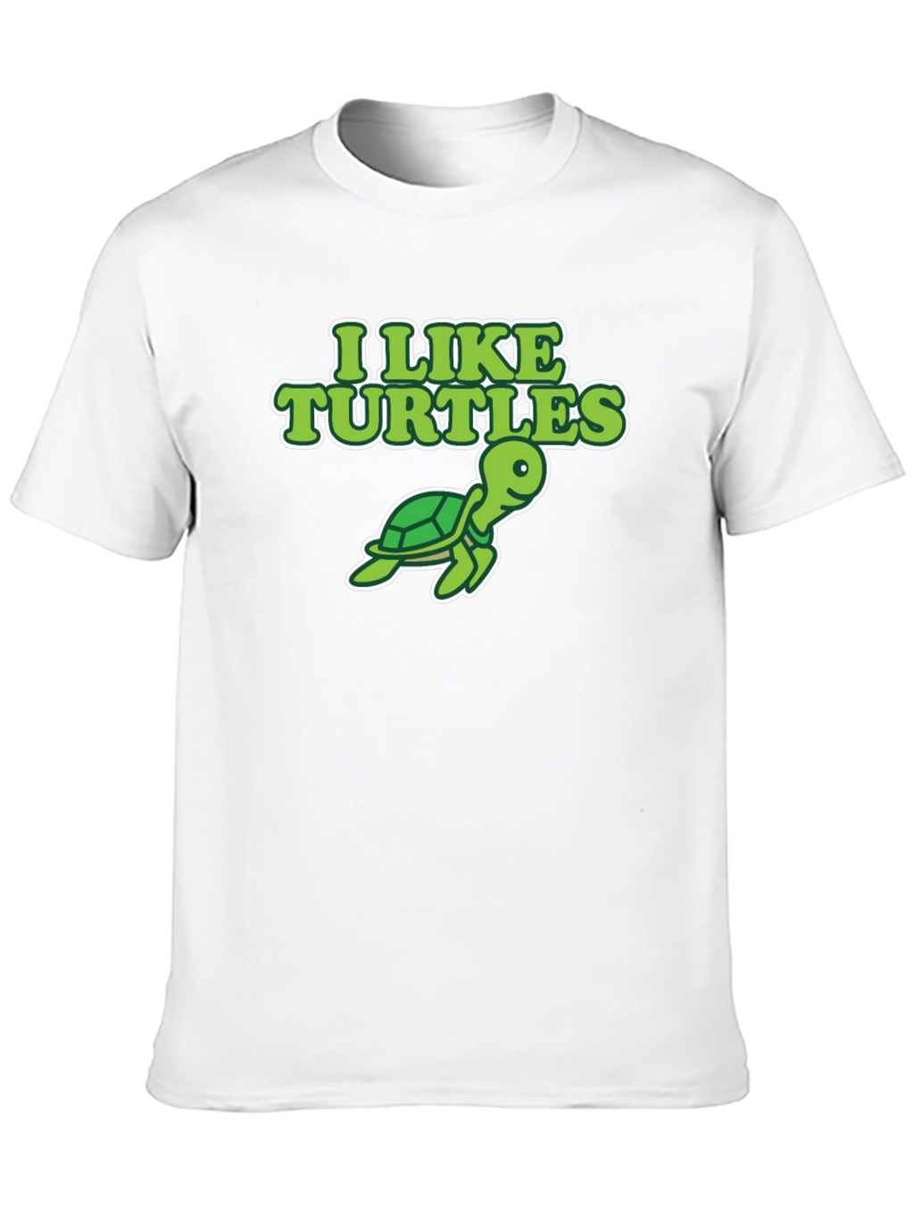 I Like Turtles Graphic Tee - Black Cotton T-Shirt