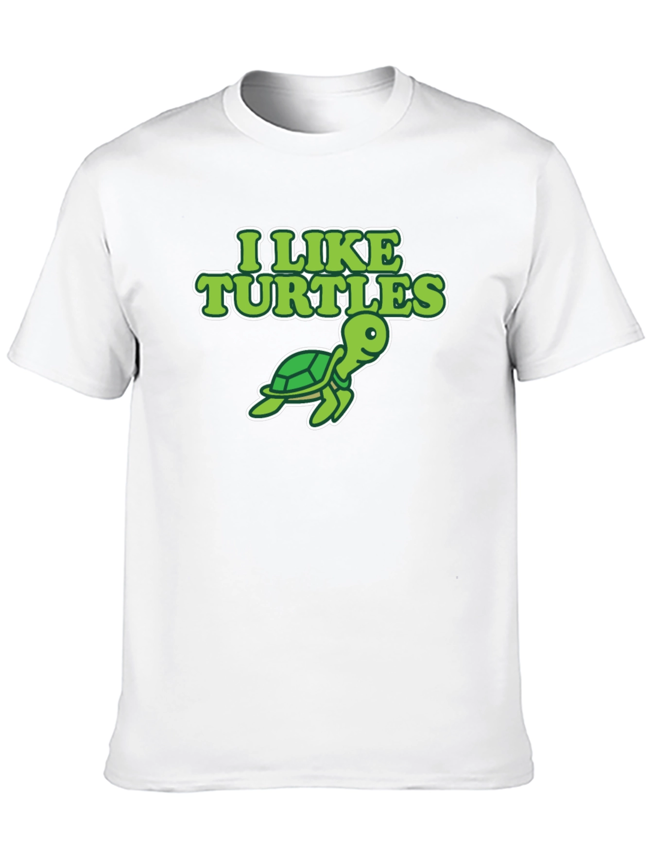 I Like Turtles Graphic Tee - Black Cotton T-Shirt