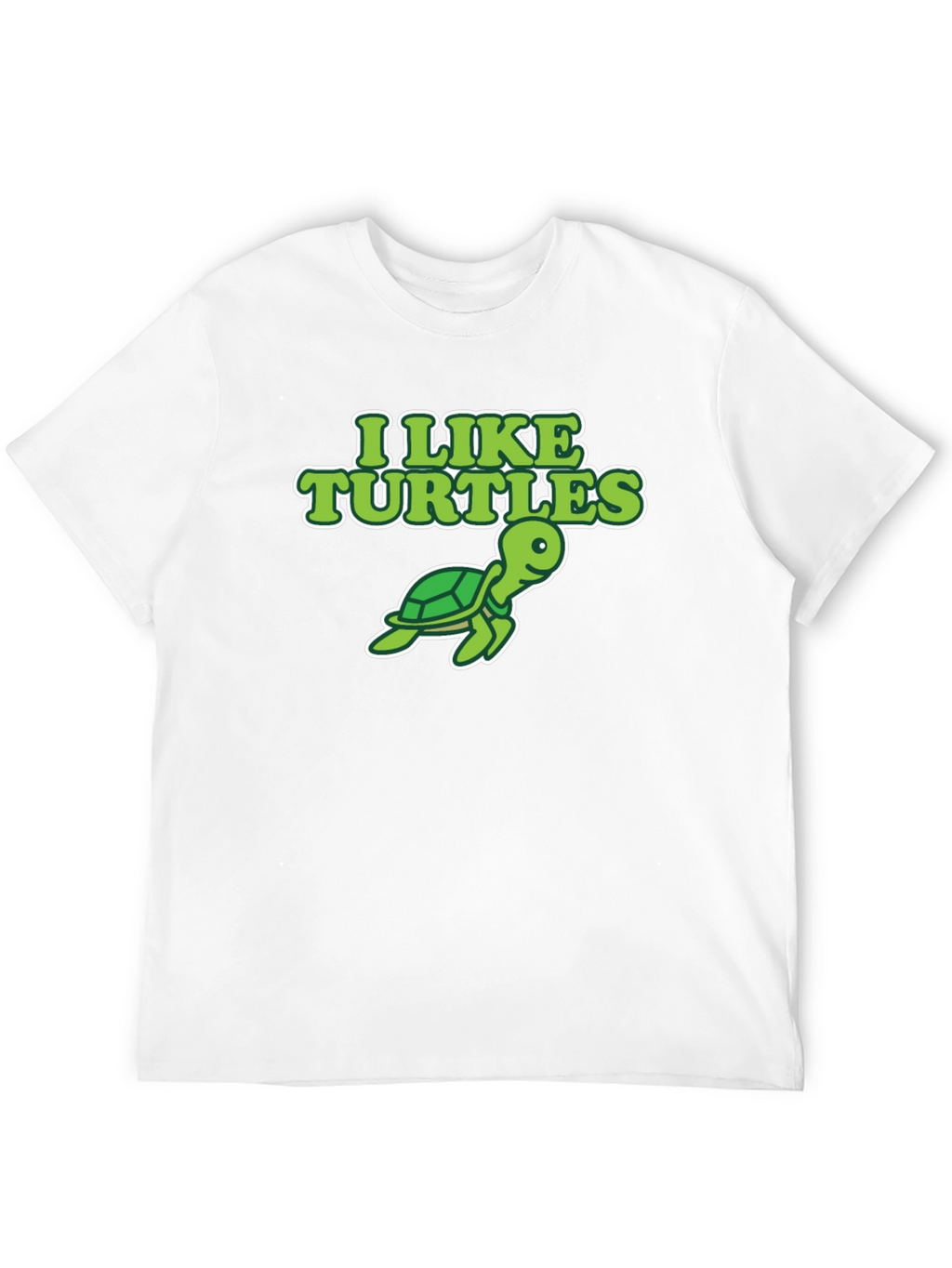 I Like Turtles Graphic Tee - Black Cotton T-Shirt