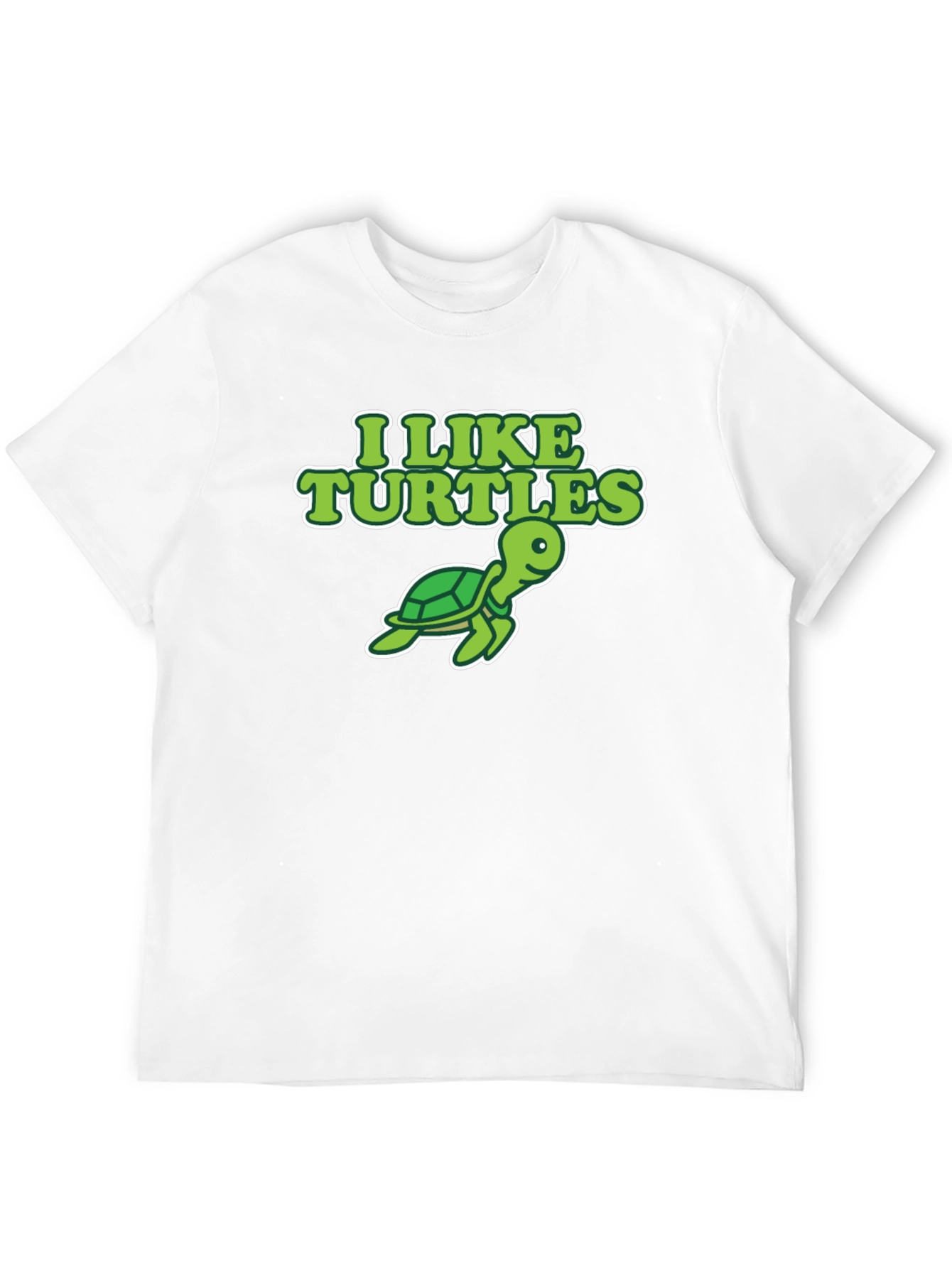 I Like Turtles Graphic Tee - Black Cotton T-Shirt