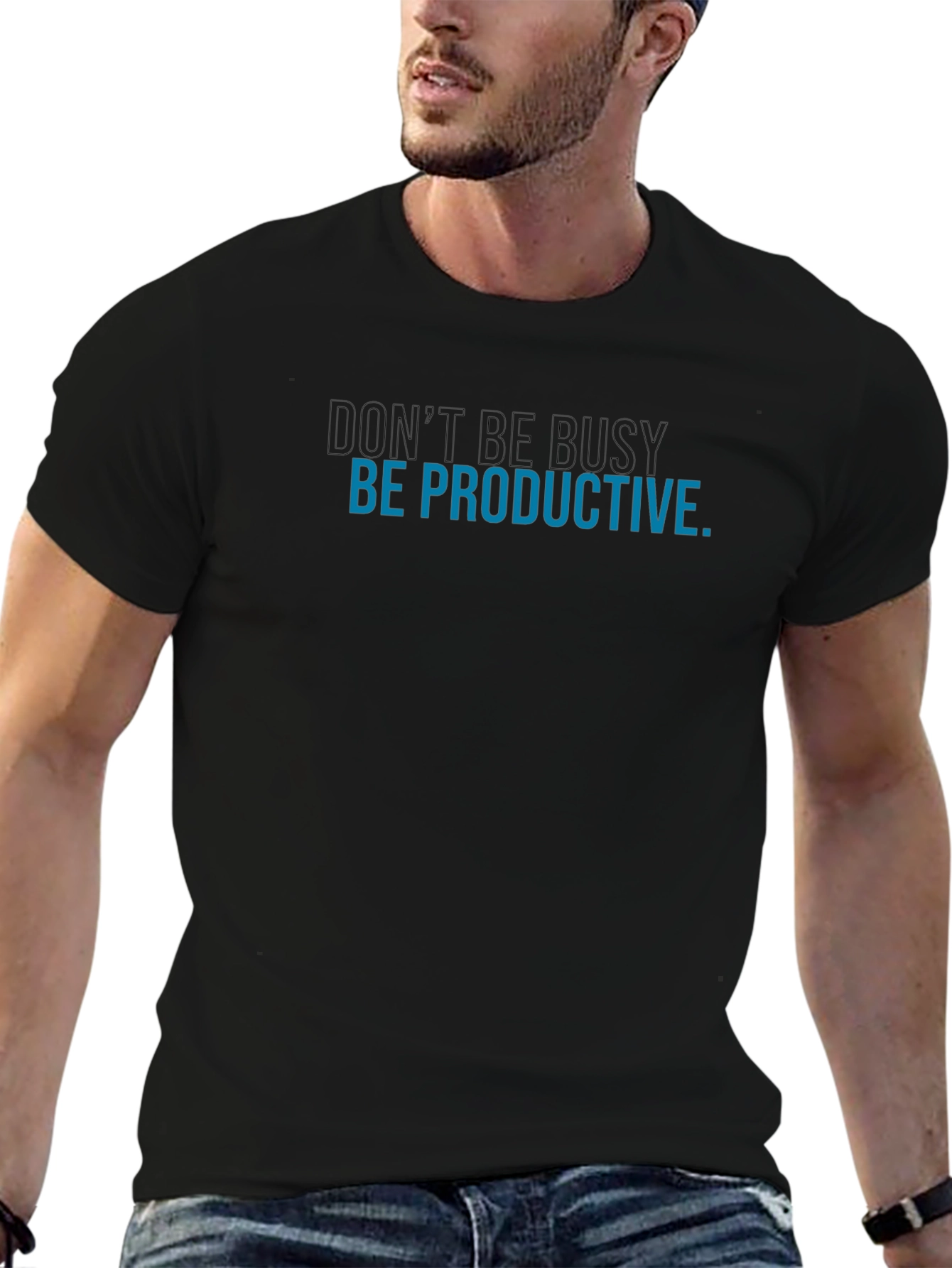 Dont Be Busy Be Productive Mens Black T-Shirt