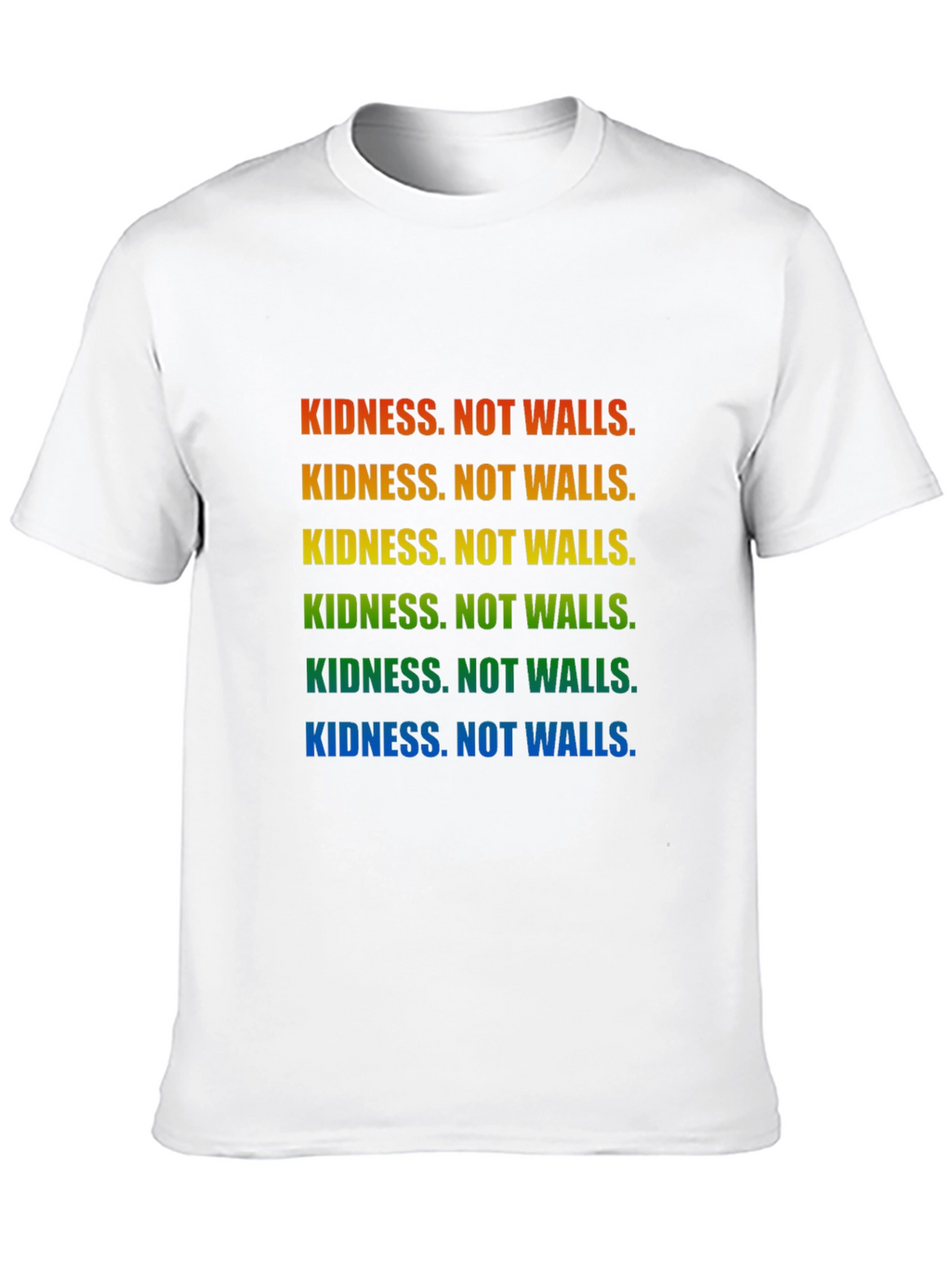 Kindness Not Walls Rainbow T-Shirt