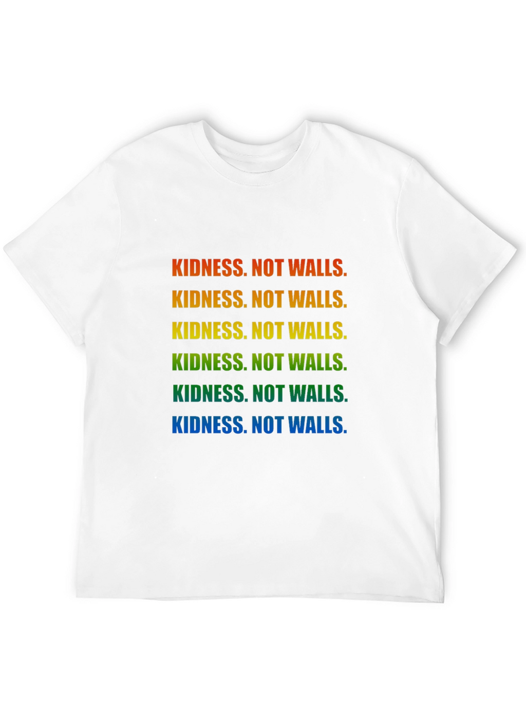 Kindness Not Walls Rainbow T-Shirt
