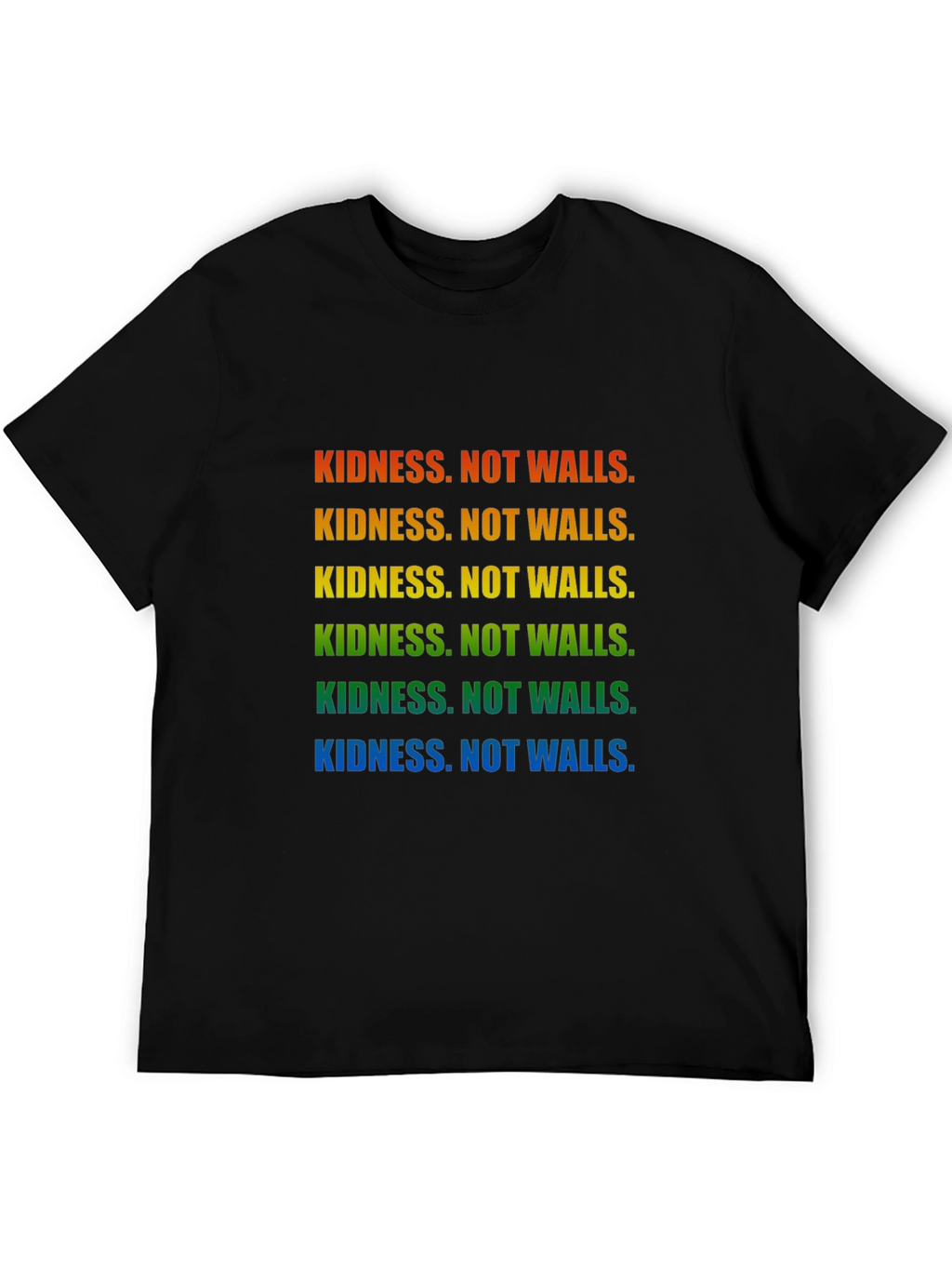 Kindness Not Walls Rainbow T-Shirt