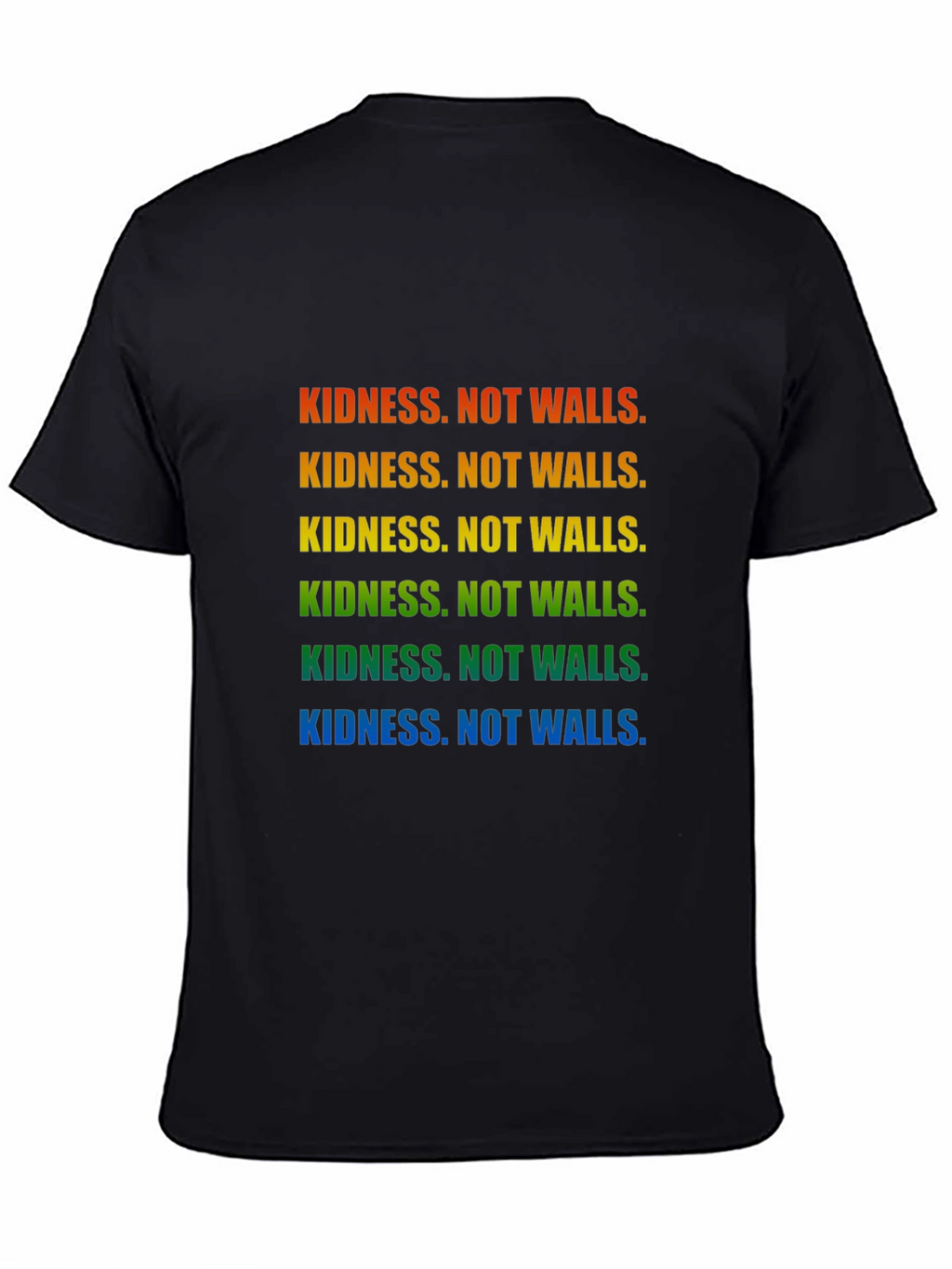 Kindness Not Walls Rainbow T-Shirt